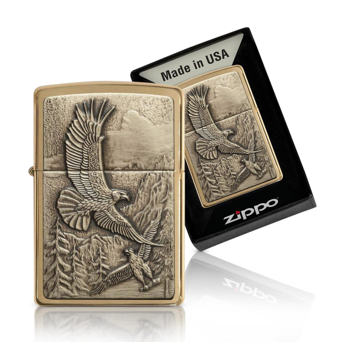 Zippo Eagles Dare Pocket Lighter - Premium Selection Official Imagery - 1