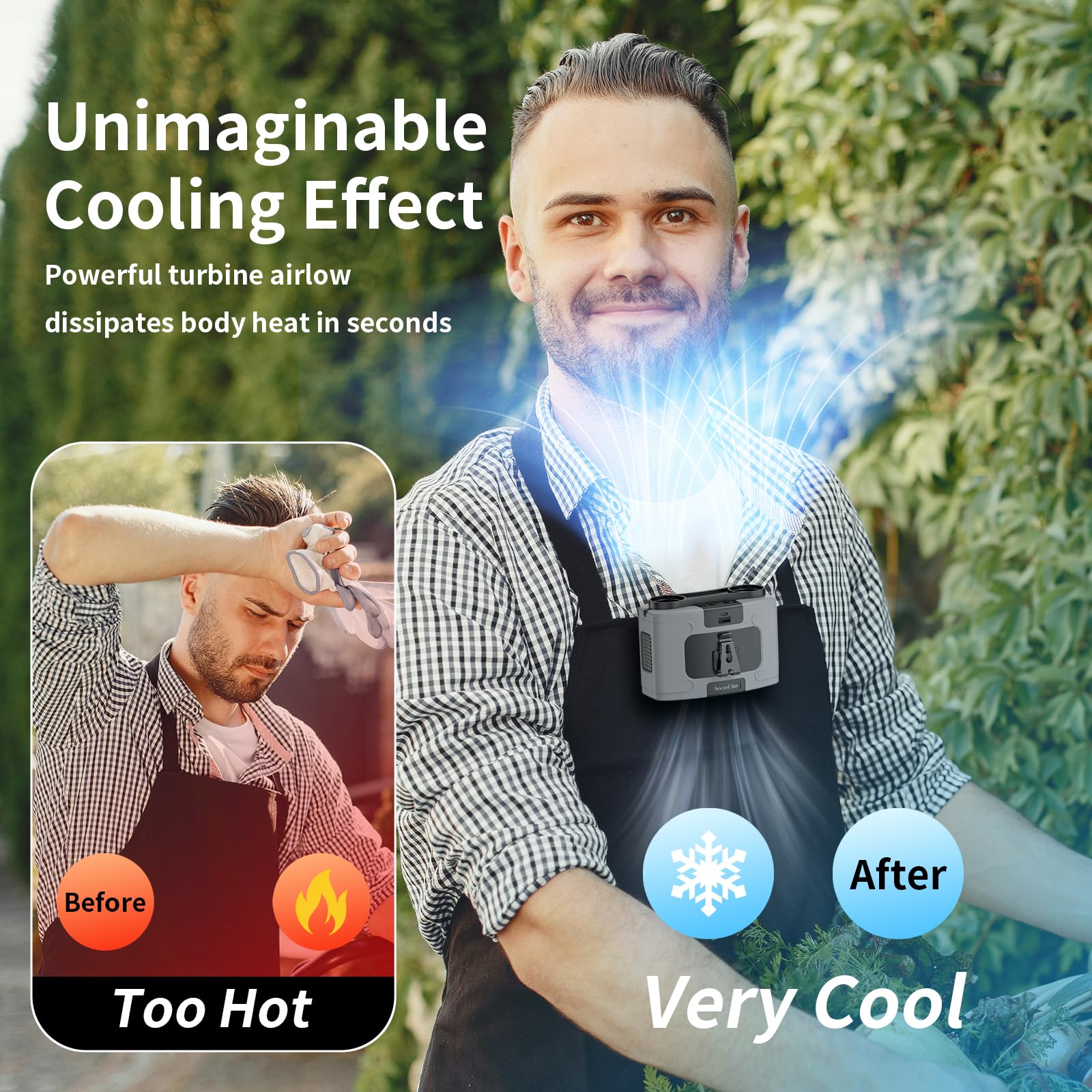 Socool fan Socool 10000mAh Portable Waist Fan Clip on Wearable Belt Personal Fan - Socool fan Official Product View 8