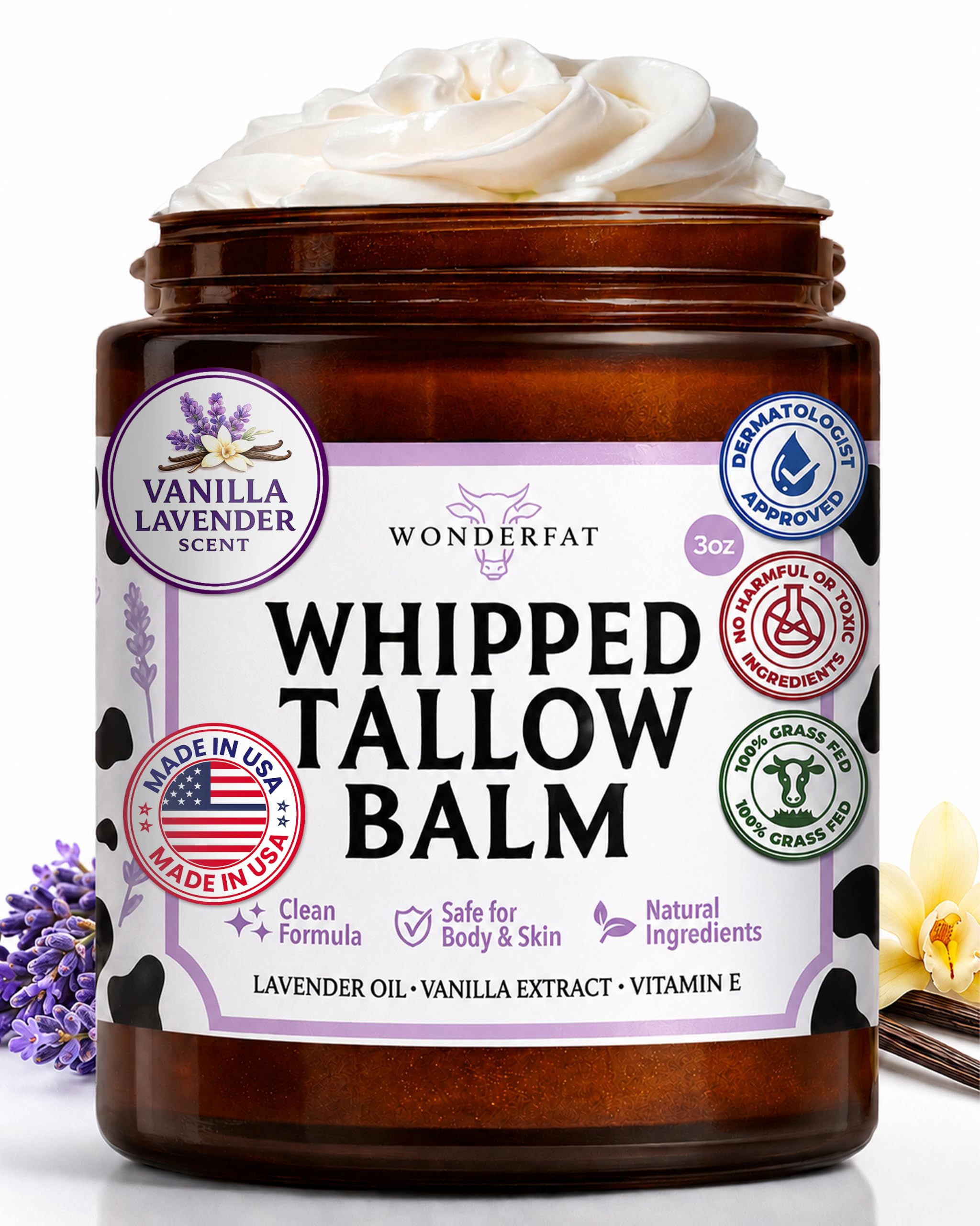 Wonderfat Fragrance Free Whipped Tallow Balm – Beef Tallow Face Cream - View 10