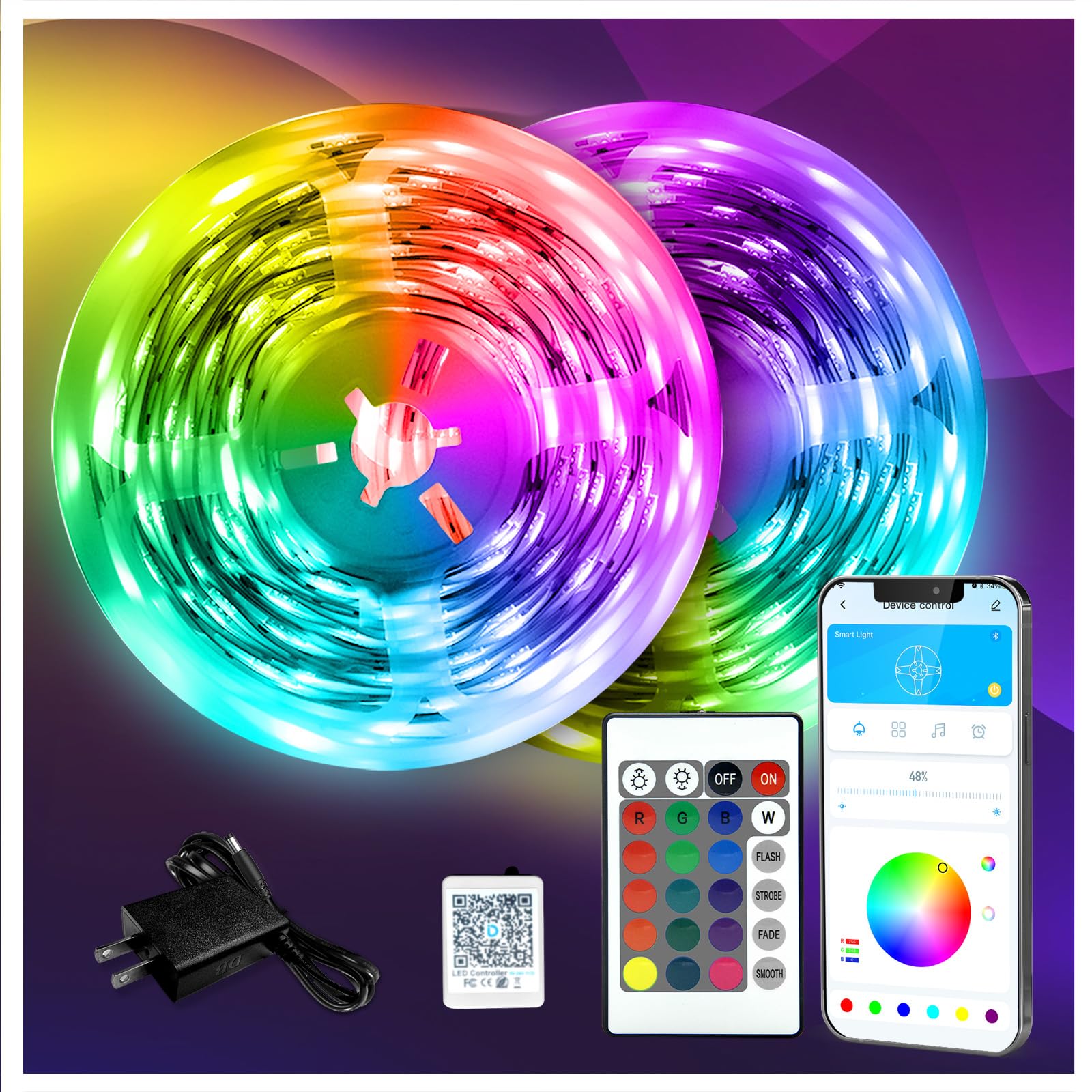 DAYBETTER LED Strip Lights 100ft RGB Lights Strip for Bedroom, Desk, Indoor Room - DAYBETTER Official Product View 10