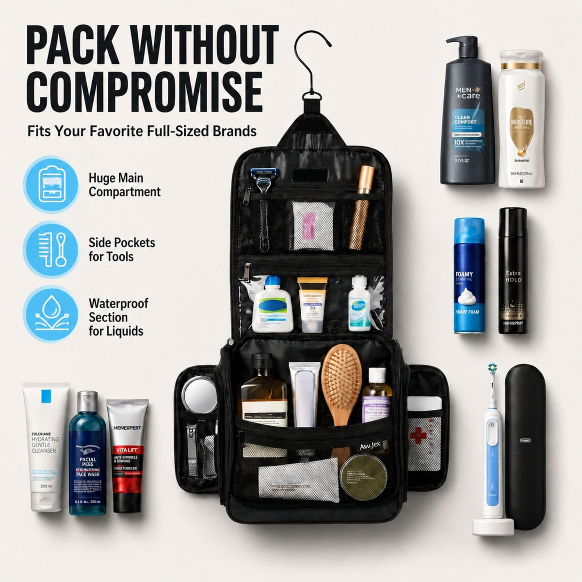 Travel Toiletry Bag for Men - AvaJex Official Imagery - 7