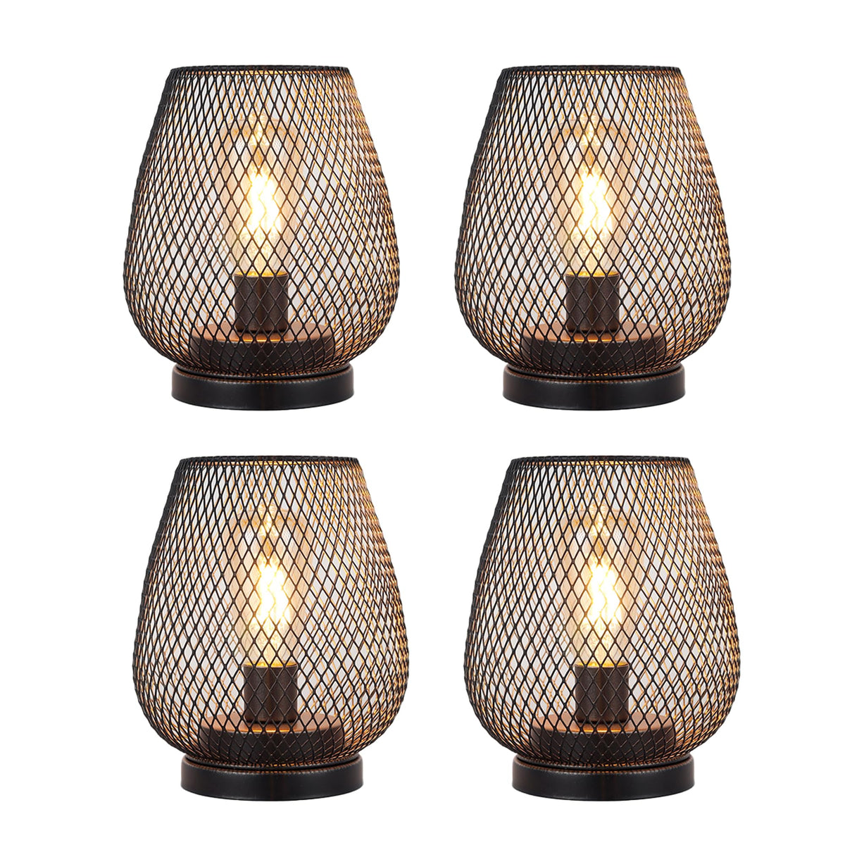 JHY DESIGN Set of 2 Metal Cage LED Lantern Battery Powered - JHY DESIGN Official Imagery - 5