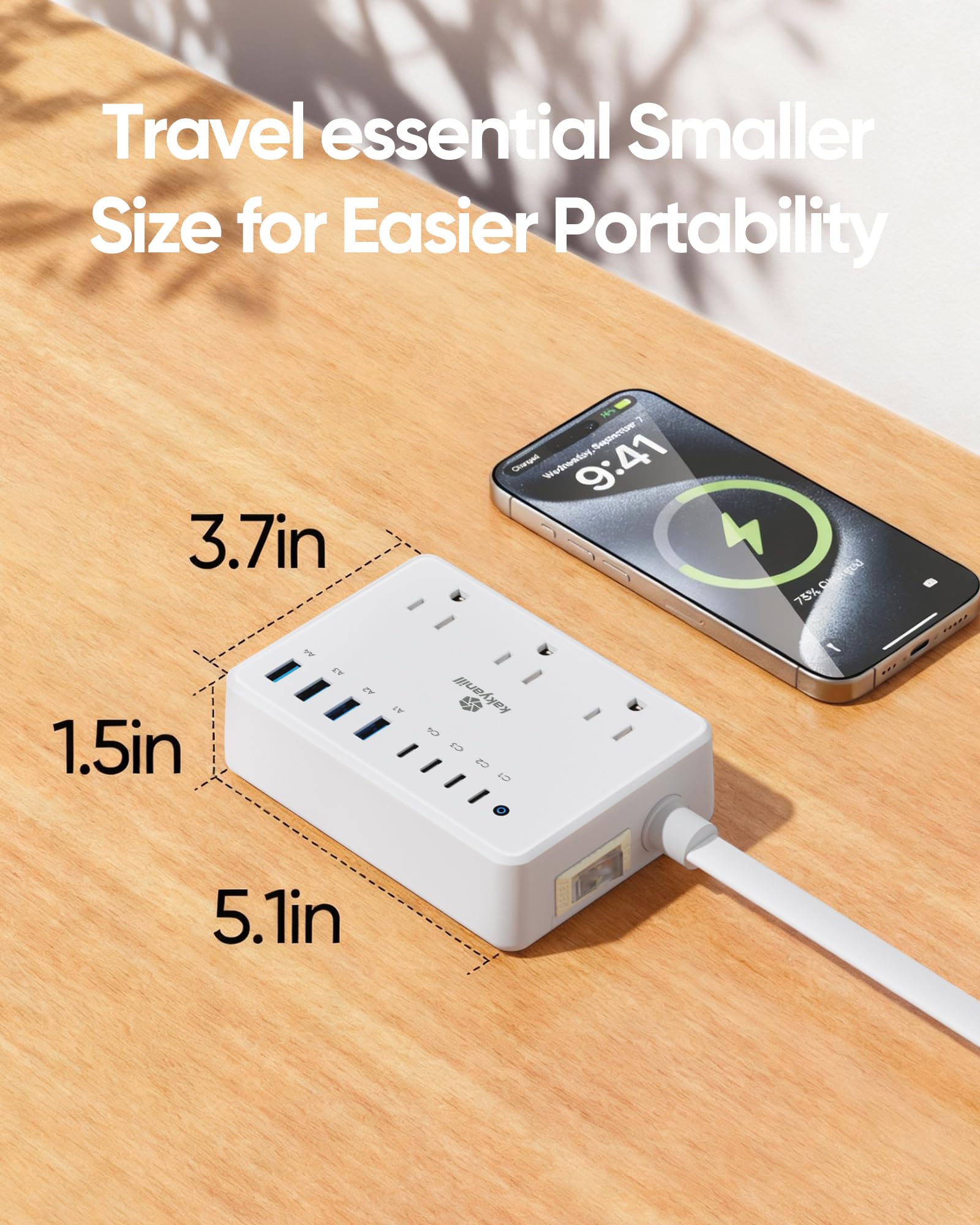 kakyanill 100W Charging Station, Power Strip with 6 AC Outlets 8 USB Ports - kakyanill Official Product View 7