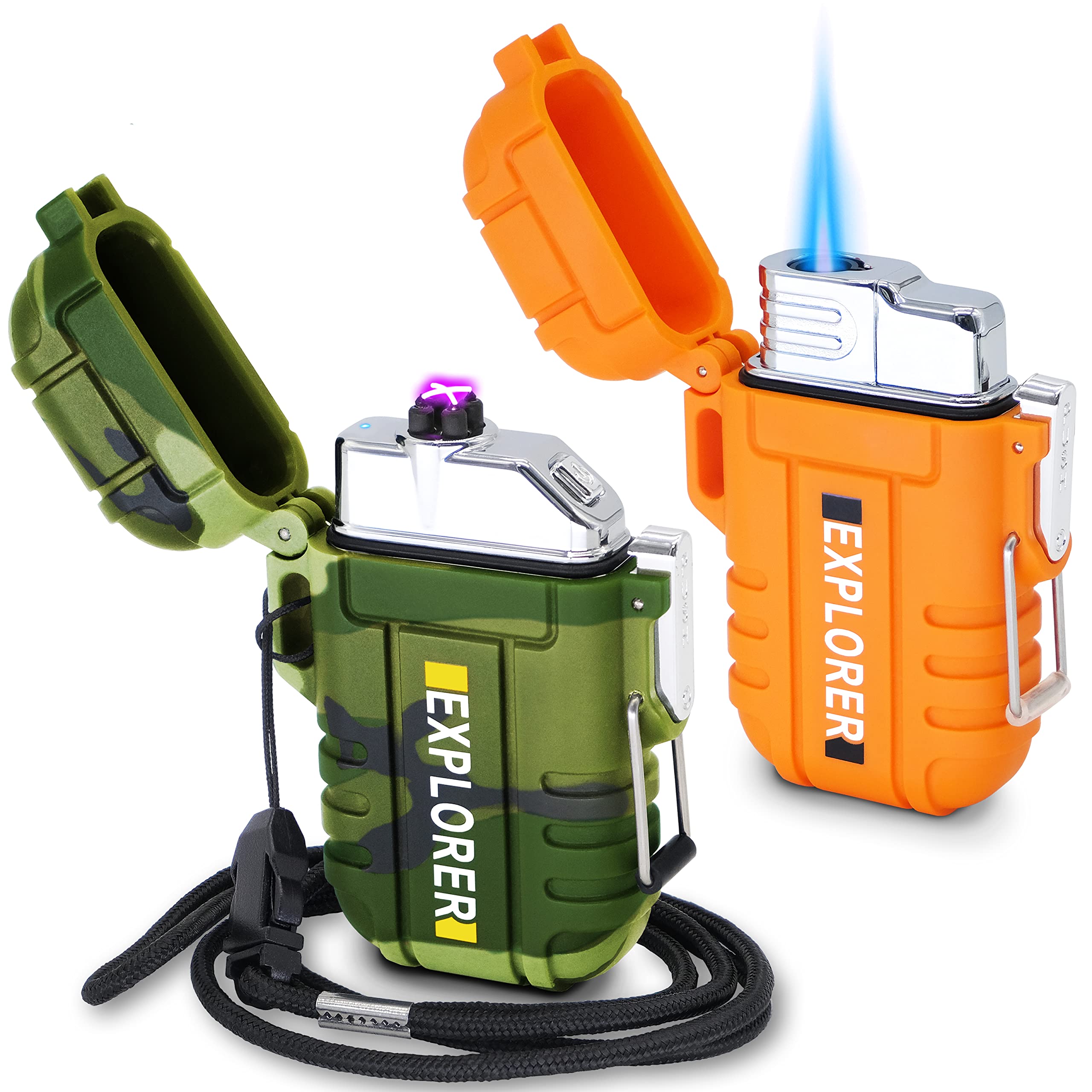 Laffizz 2 Pack Waterproof Lighter Outdoor Windproof Torch Lighter by Laffizz - Angle View 9