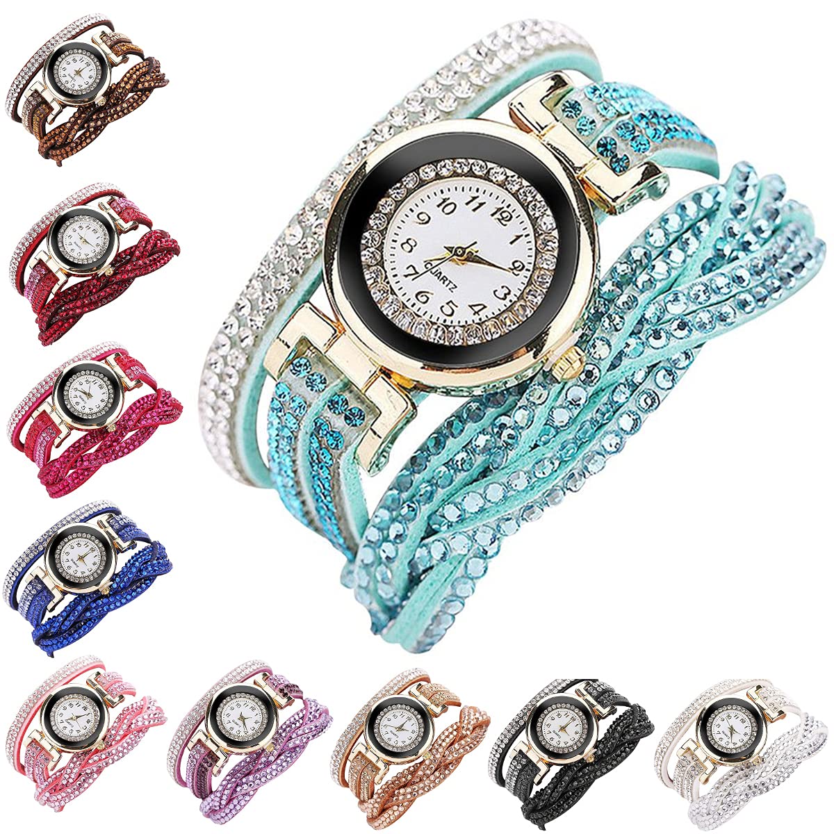 Fashion Rhinestone Watch Twine Bracelet Women Luxury Quartz - CdyBox Official Imagery - 1