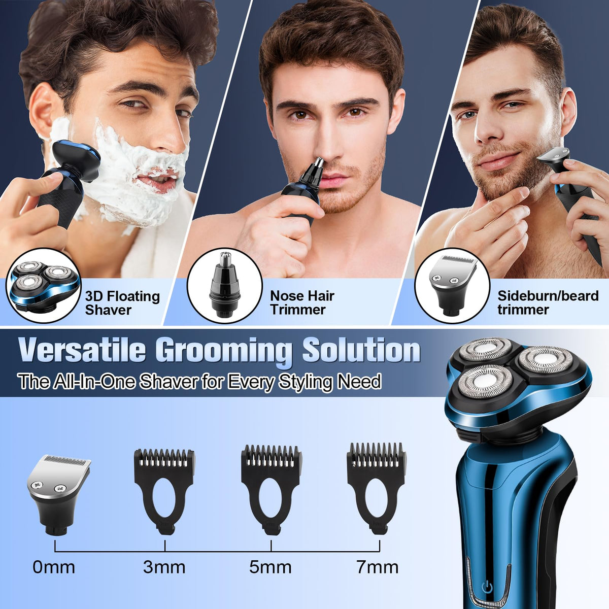 Electric Razor for Men Men s Rotary Shavers Waterproof LED - Handsomeface Official Imagery - 6