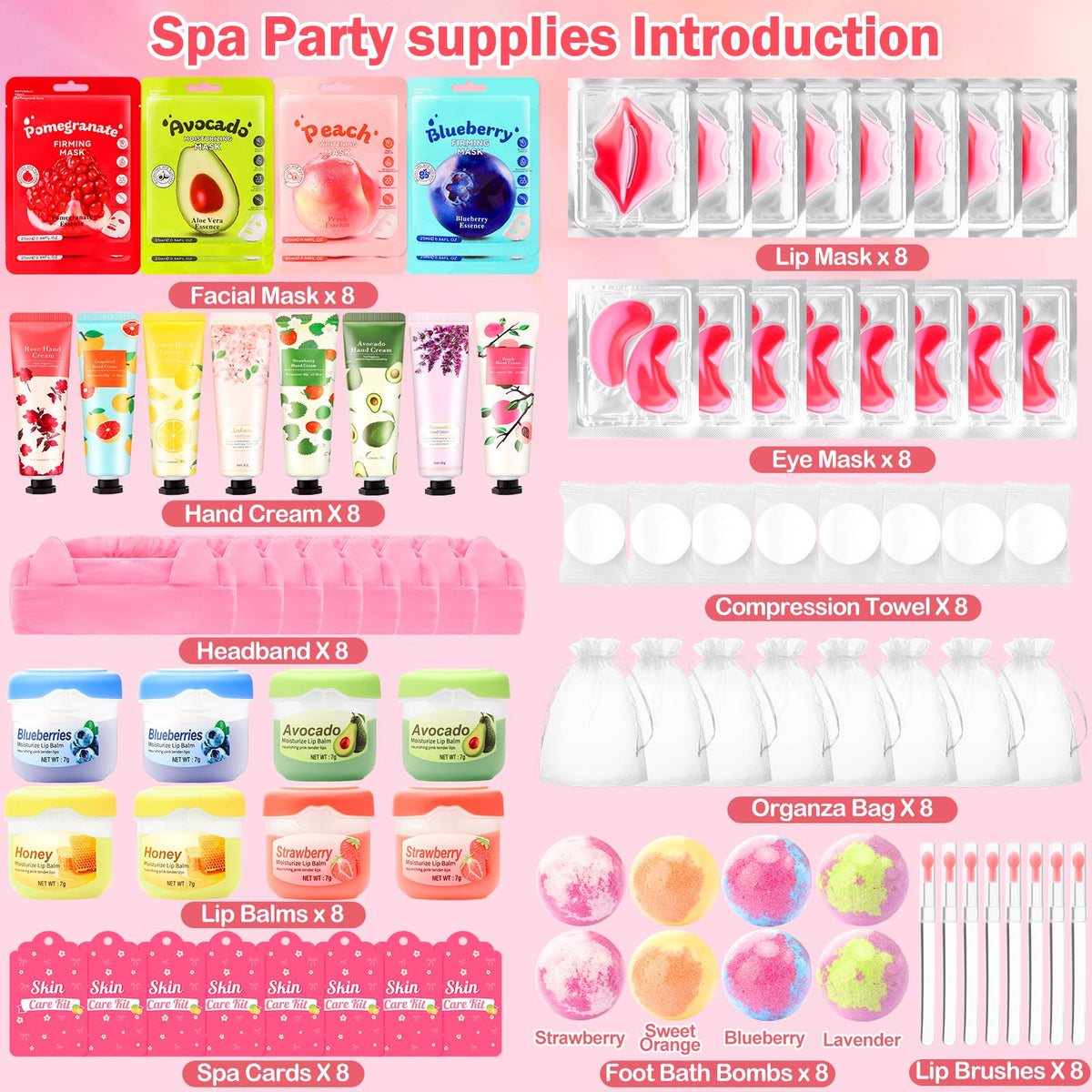 Ponhey 88 PCS Spa Party Supplies Spa Party Favors Include - Ponhey Official Imagery - 3