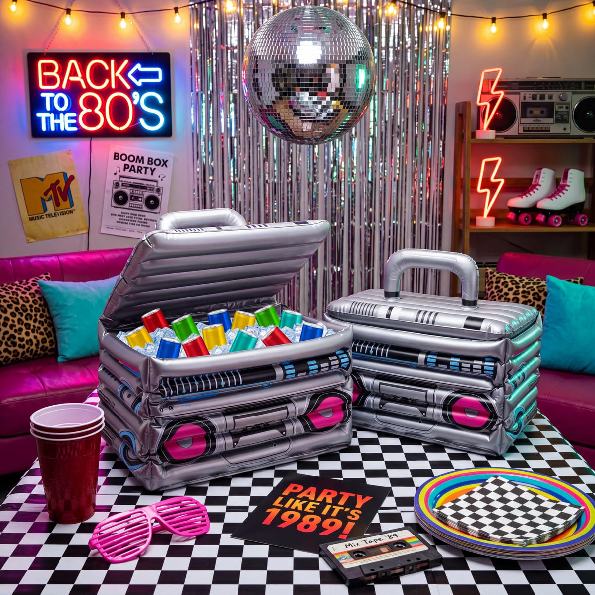 Cunhill 2 Piece Inflatable Boom Box Beverage Cooler 80s 90s - Cunhill Official Imagery - 6