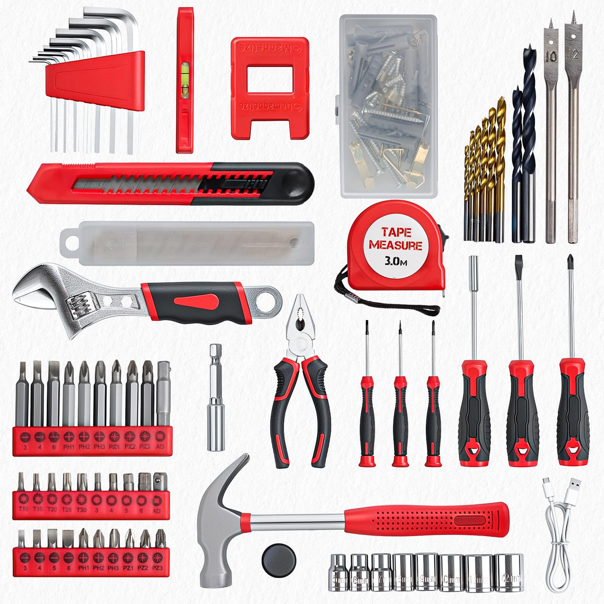 8V Cordless Drill Set 132 Piece Home Tool Set for DIY Home - prekull Official Imagery - 6