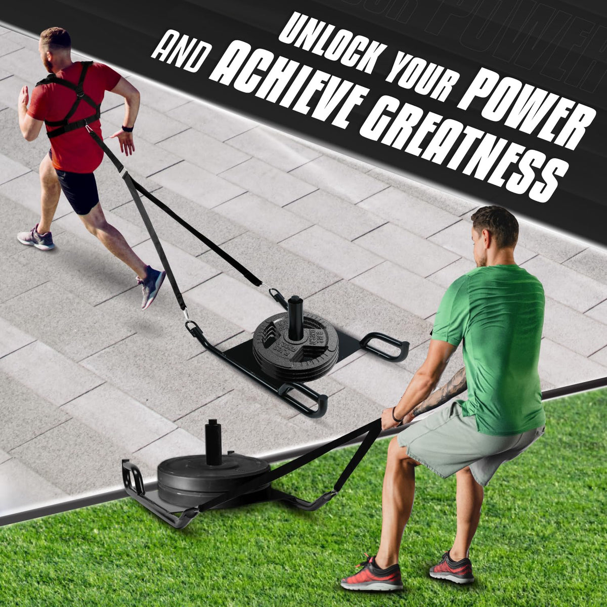 Yes4All Weighted Training Pull Sled with Vest Steel Buckle - Premium Selection Official Imagery - 8