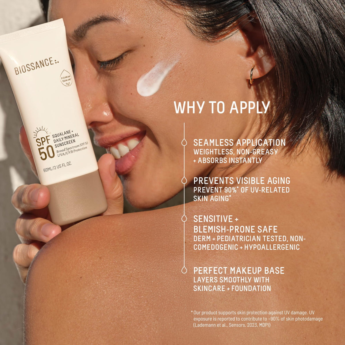 BIOSSANCE Squalane Daily Mineral SPF 50 Sunscreen Lotion - BIOSSANCE Official Imagery - 6