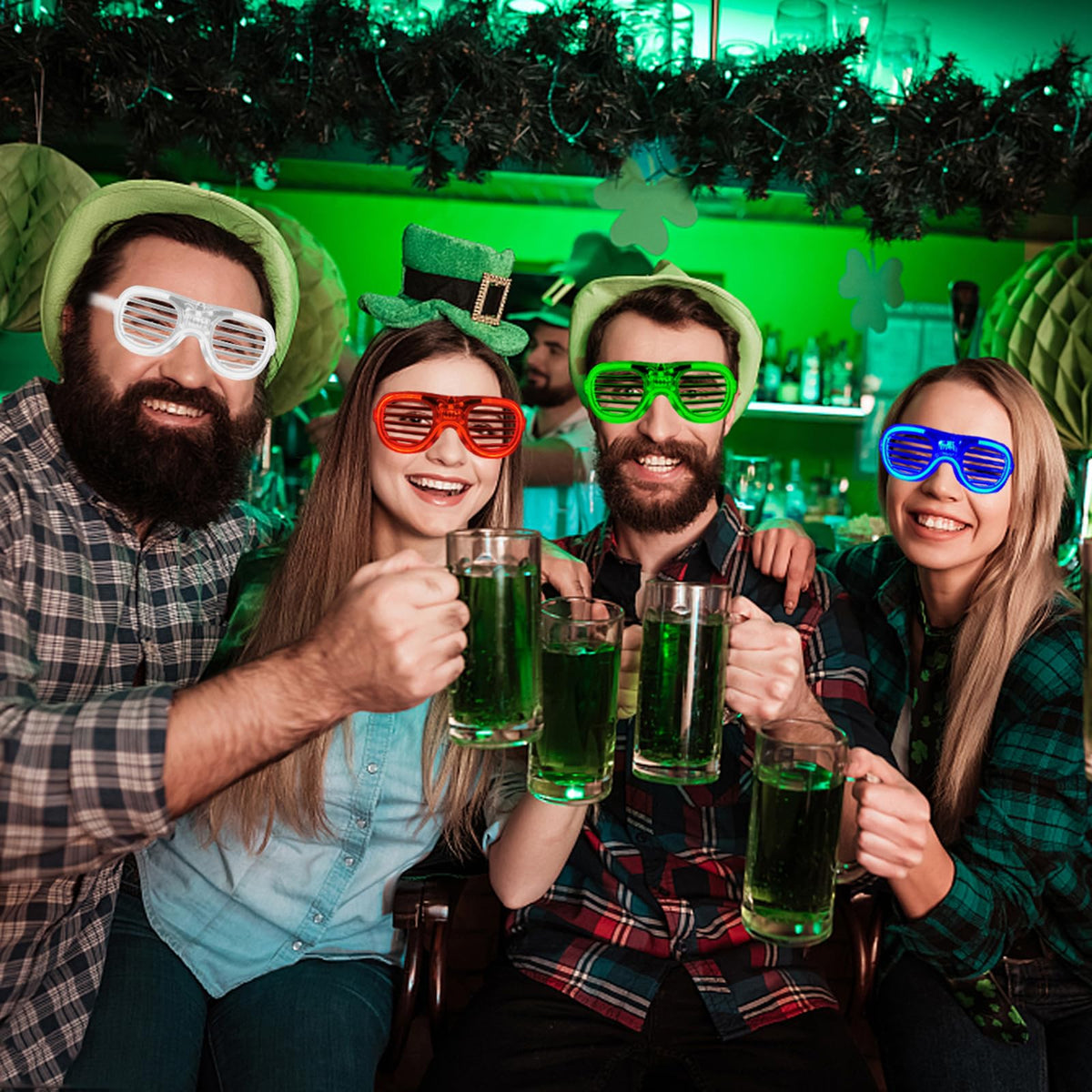 25 Packs LED Glasses 5 Neon Colors glow in the dark party - FathiSooc Official Imagery - 7