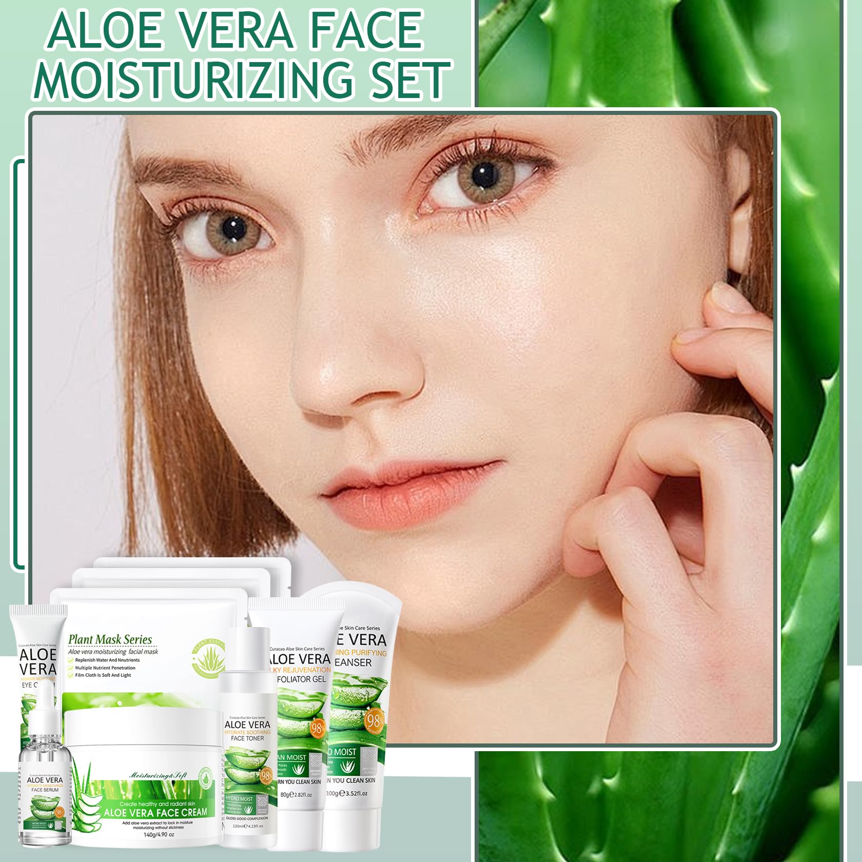 Aloe Vera Skin Care Set,Facial Kit with Facial - DWDiWen