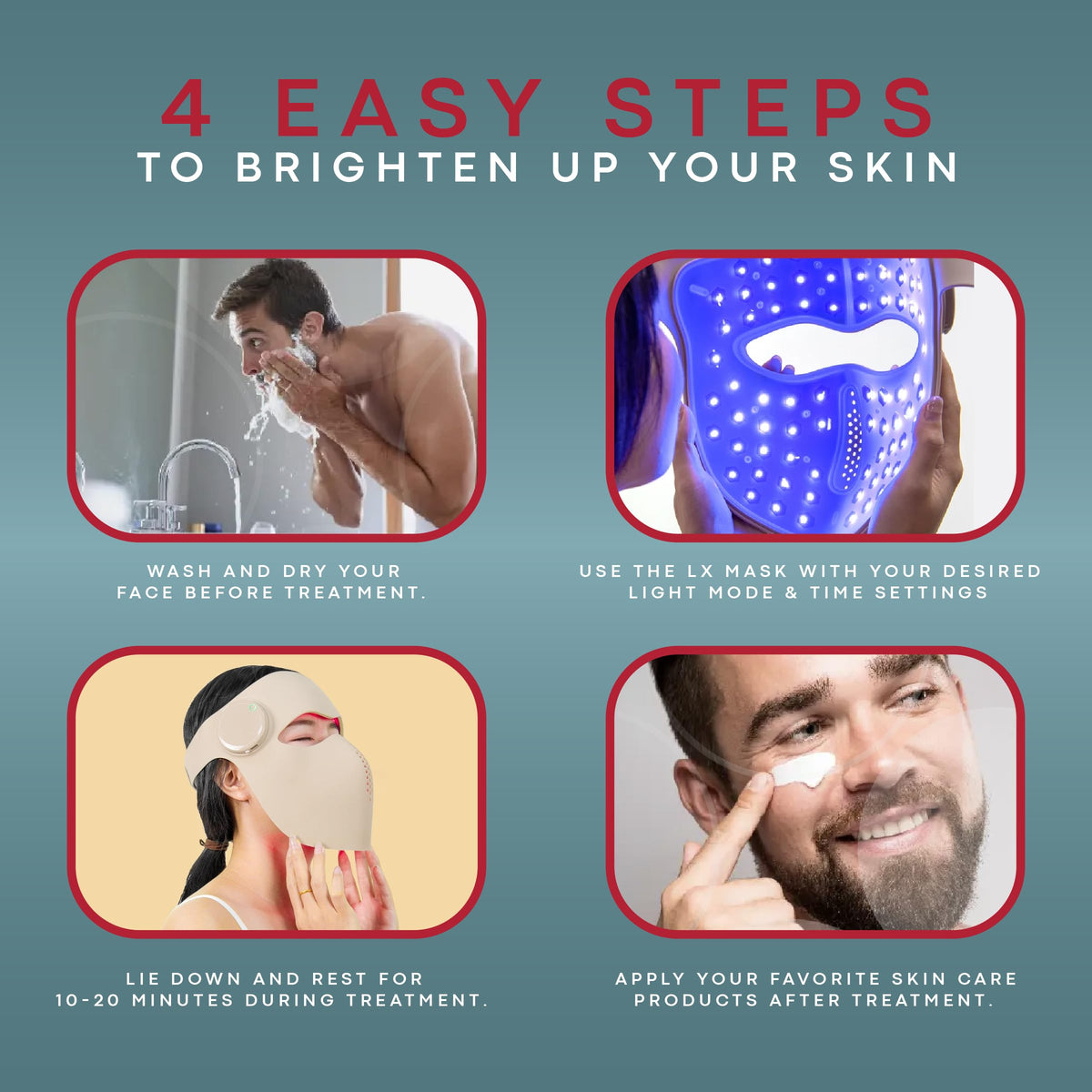 Red Light Therapy Face Mask Wireless LED Red Blue Near - American Wellness Authority Official Imagery - 5