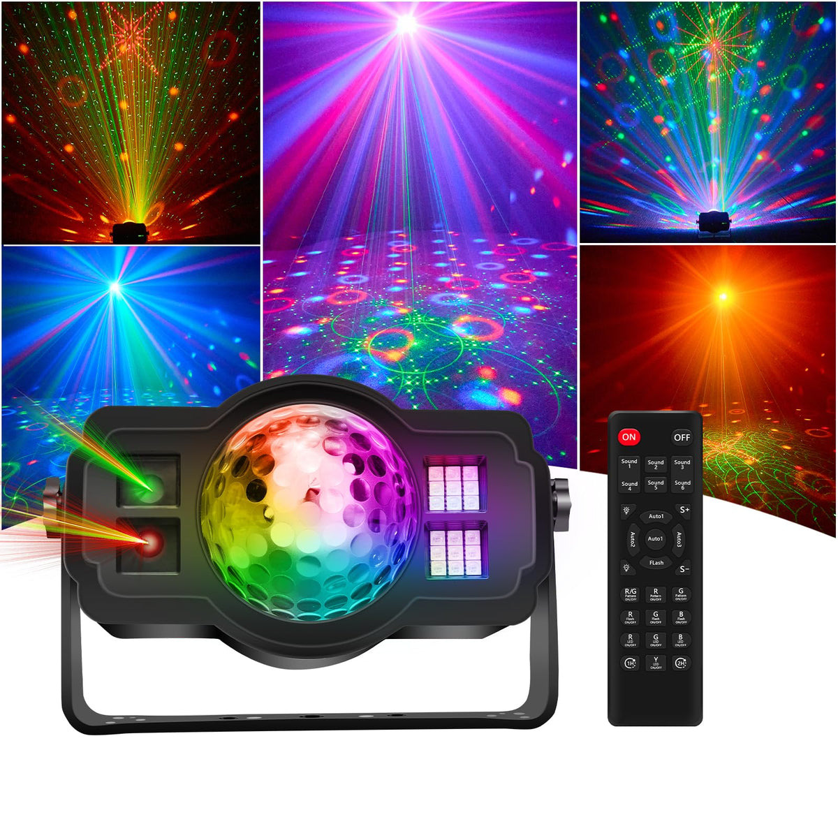 2 in 1 Disco Ball Party Lights with Remote Sound Activated - bubusan Official Imagery - 8