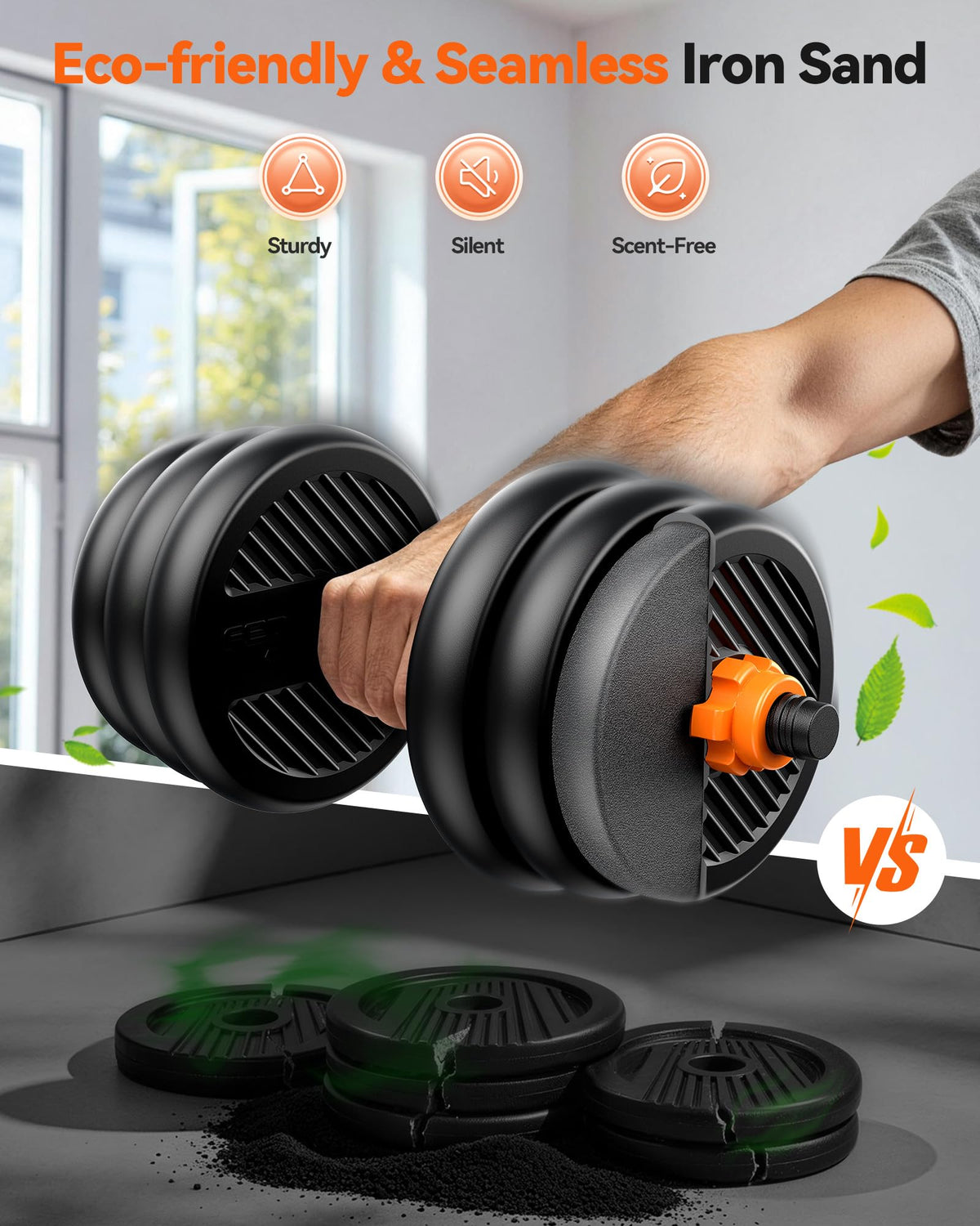 FEIERDUN DS2 Adjustable Dumbbells 20 30 40 45 70 90lbs Free - FEIERDUN Official Imagery - 5
