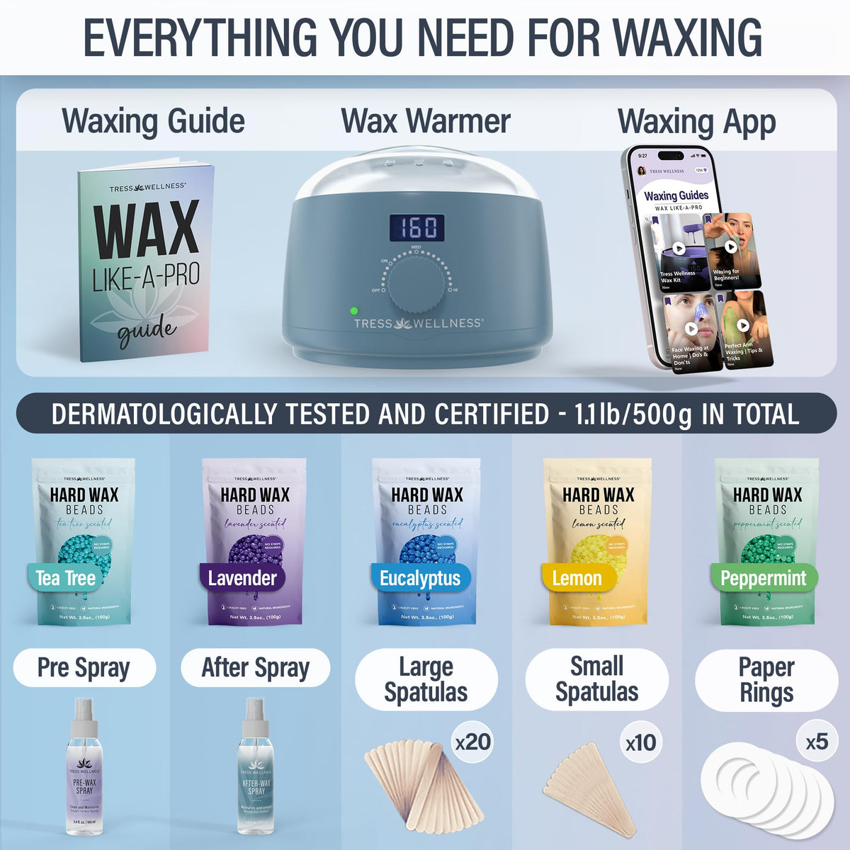 Tress Wellness Award Winning Waxing Kit for Sensitive Skin - Tress Wellness Official Imagery - 3