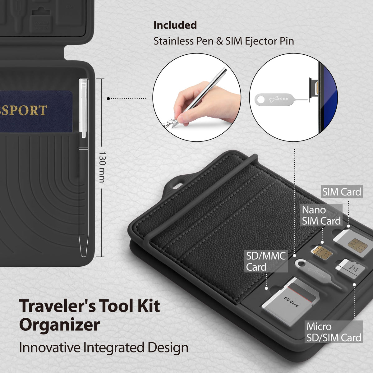 BONE Lanyard Passport Holder Passport Cover with Travel - Bone Official Imagery - 5