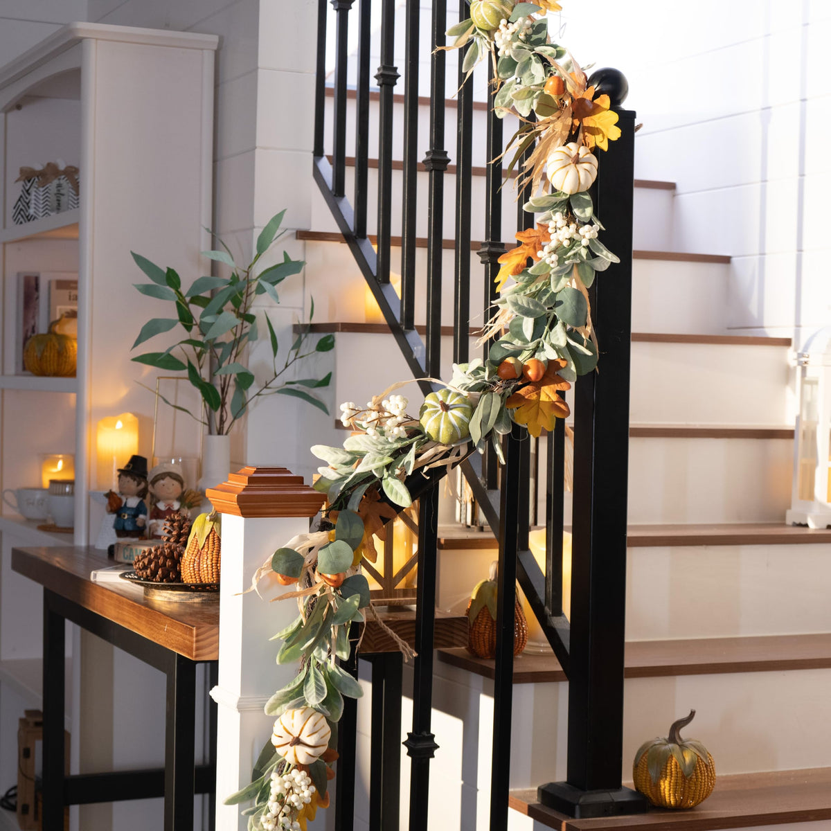 Valery Madelyn 6ft Fall Garland for Mantle with Pumpkins - Valery Madelyn Official Imagery - 8