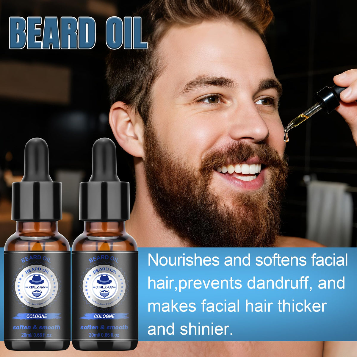 XIKEZAN Beard Kit for Men Grooming Care w Cologne Soften - XIKEZAN Official Imagery - 6