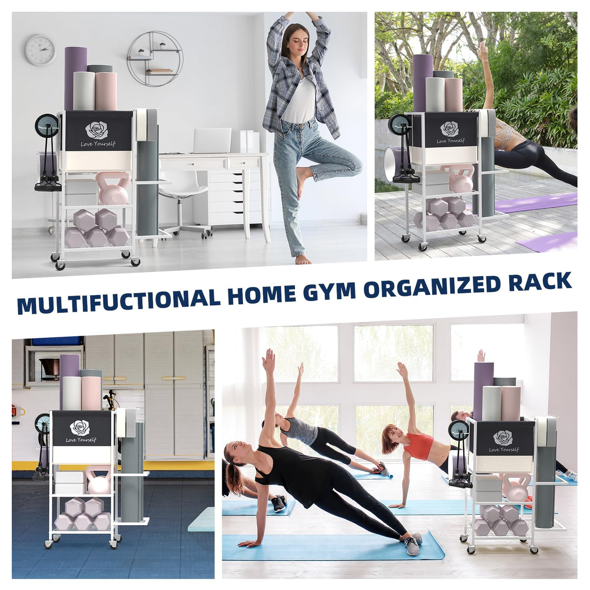 Multi Functional Home Gym Storage Rack Yoga Mat Storage on - Lovind Official Imagery - 5