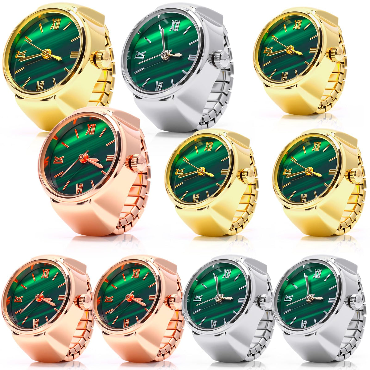 Landical 10 Pcs Finger Watches for Women Men Adjustable - Landical Official Imagery - 2
