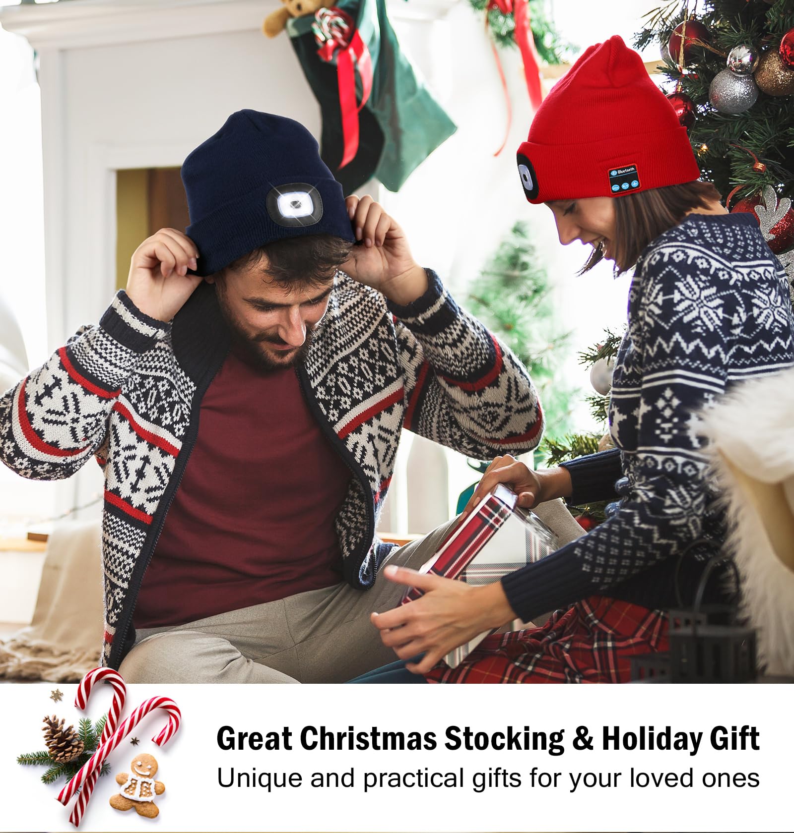 CENSGO Bluetooth Beanie with The Light, Unique Tech Gifts for Men Husb - View 6