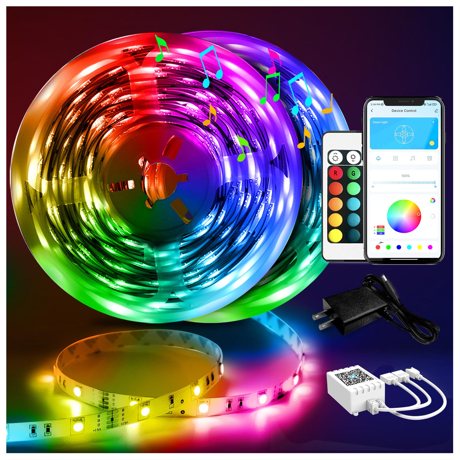 DAYBETTER Led Strip Lights 100 ft Smart with App Remote Control, 5050 RGB for Be - DAYBETTER Official Product View 1