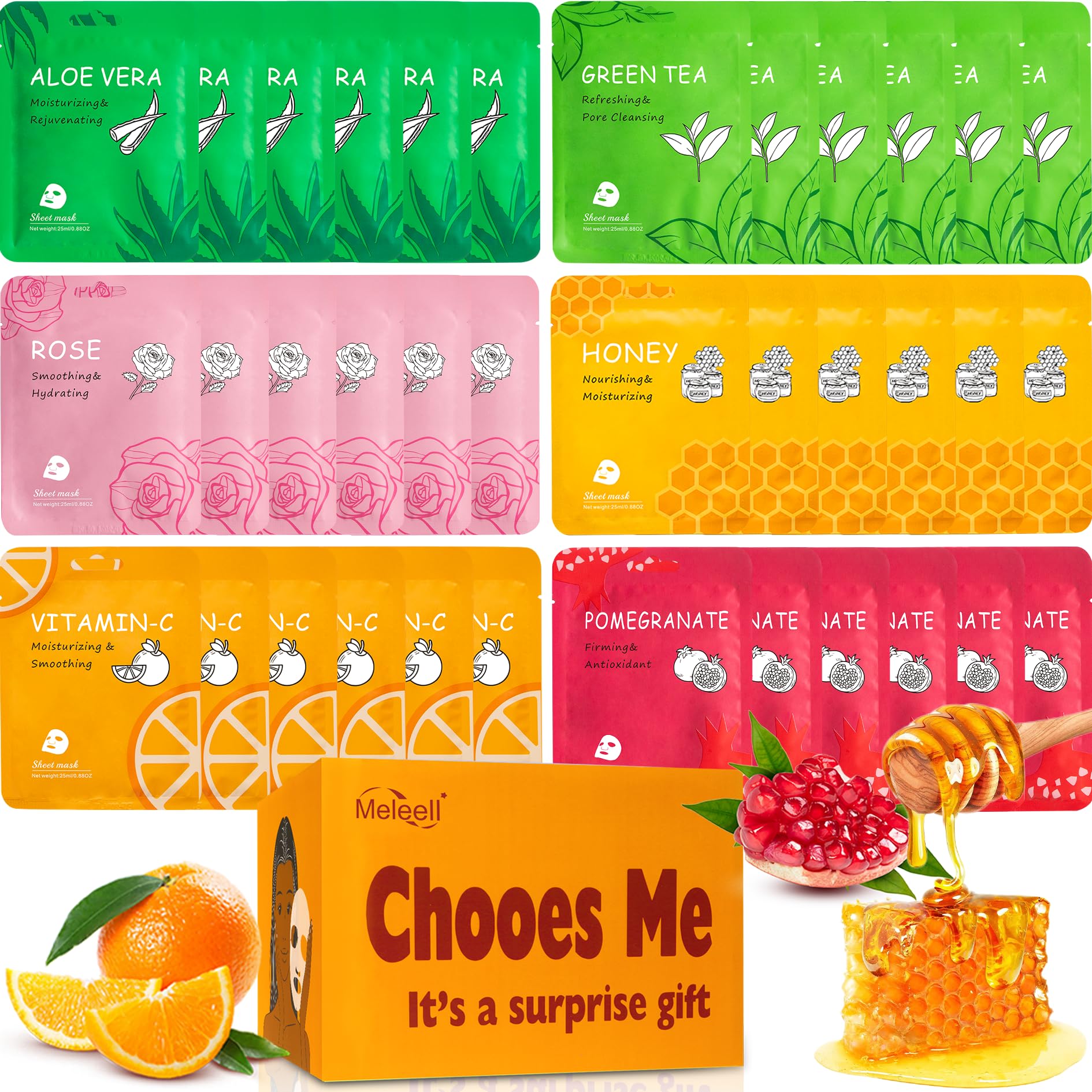 Face Mask Skin Care， Nourishing Spa Facial Masks for Girls Women - Meleell