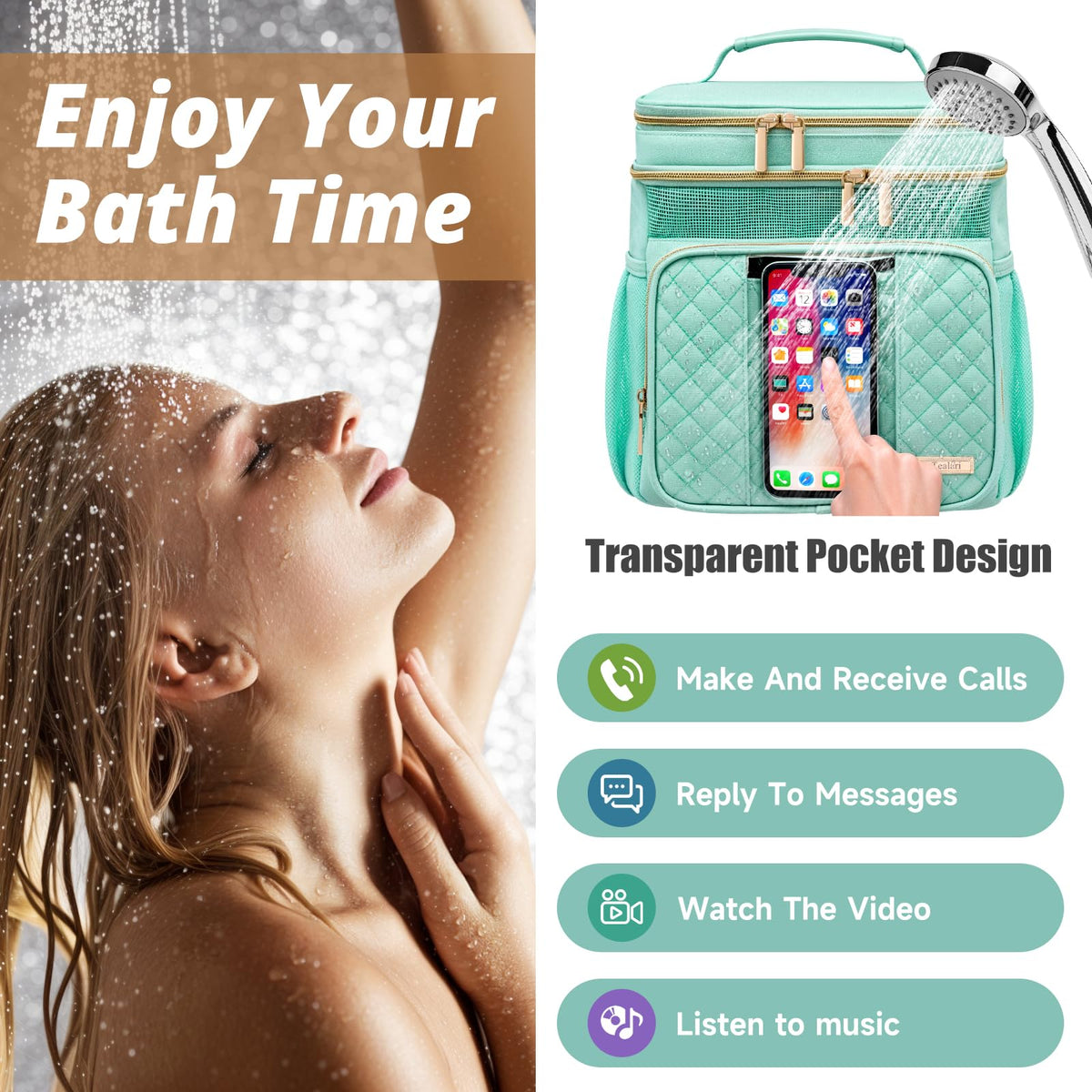 Tealari Large Toiletry Bag for Women Men Bathroom Bag Water - Tealari Official Imagery - 5