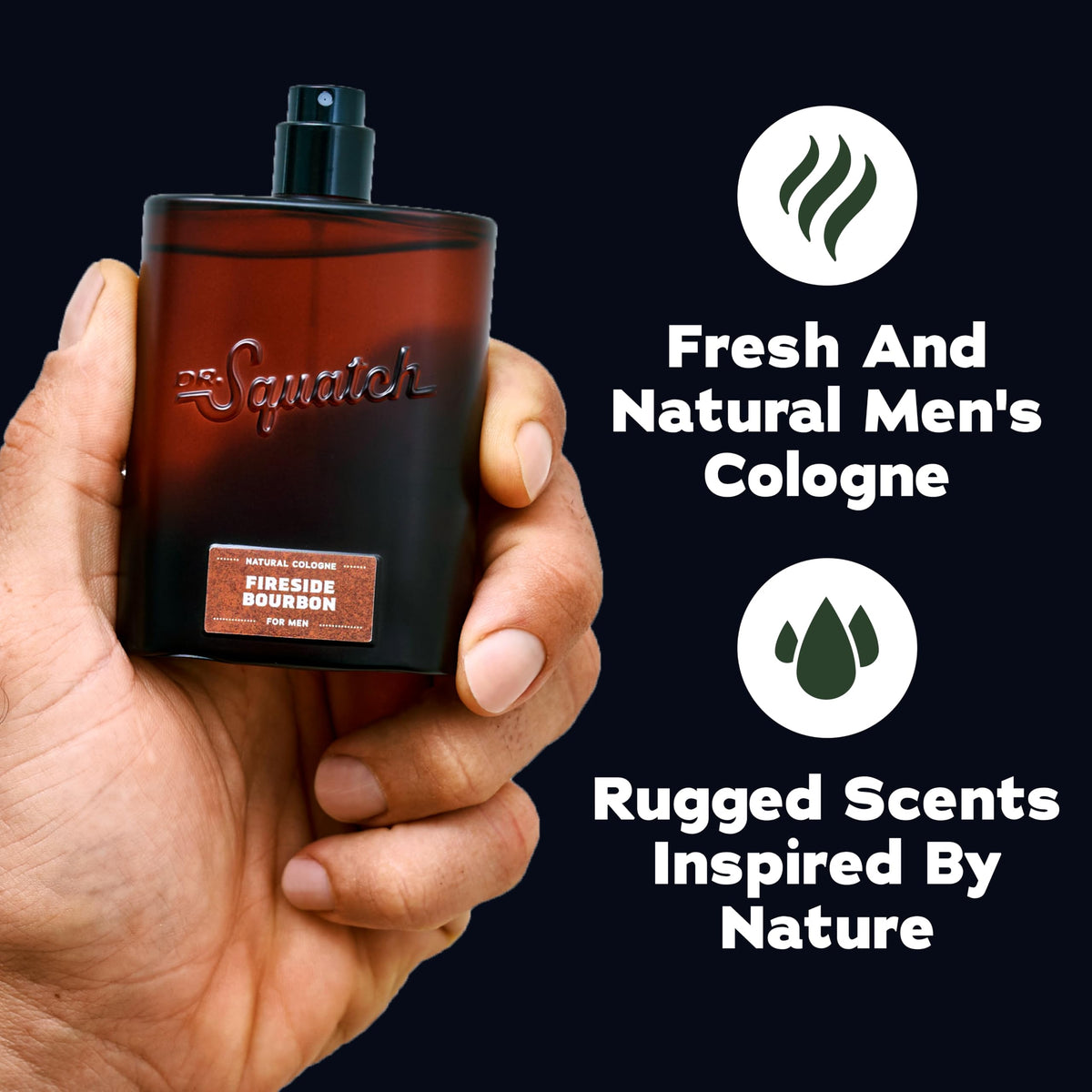 Dr Squatch Natural Cologne for Men Fireside Bourbon Men s - Dr. Squatch Official Imagery - 3
