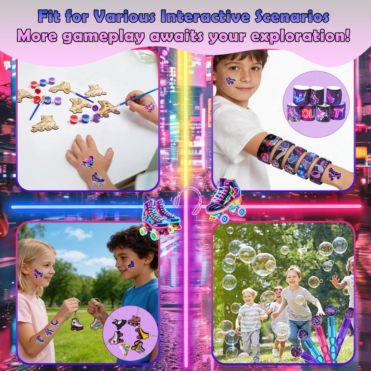 120pcs Roller Skate Party Favors Kit for Kids DIY Paint - HandTool Official Imagery - 8