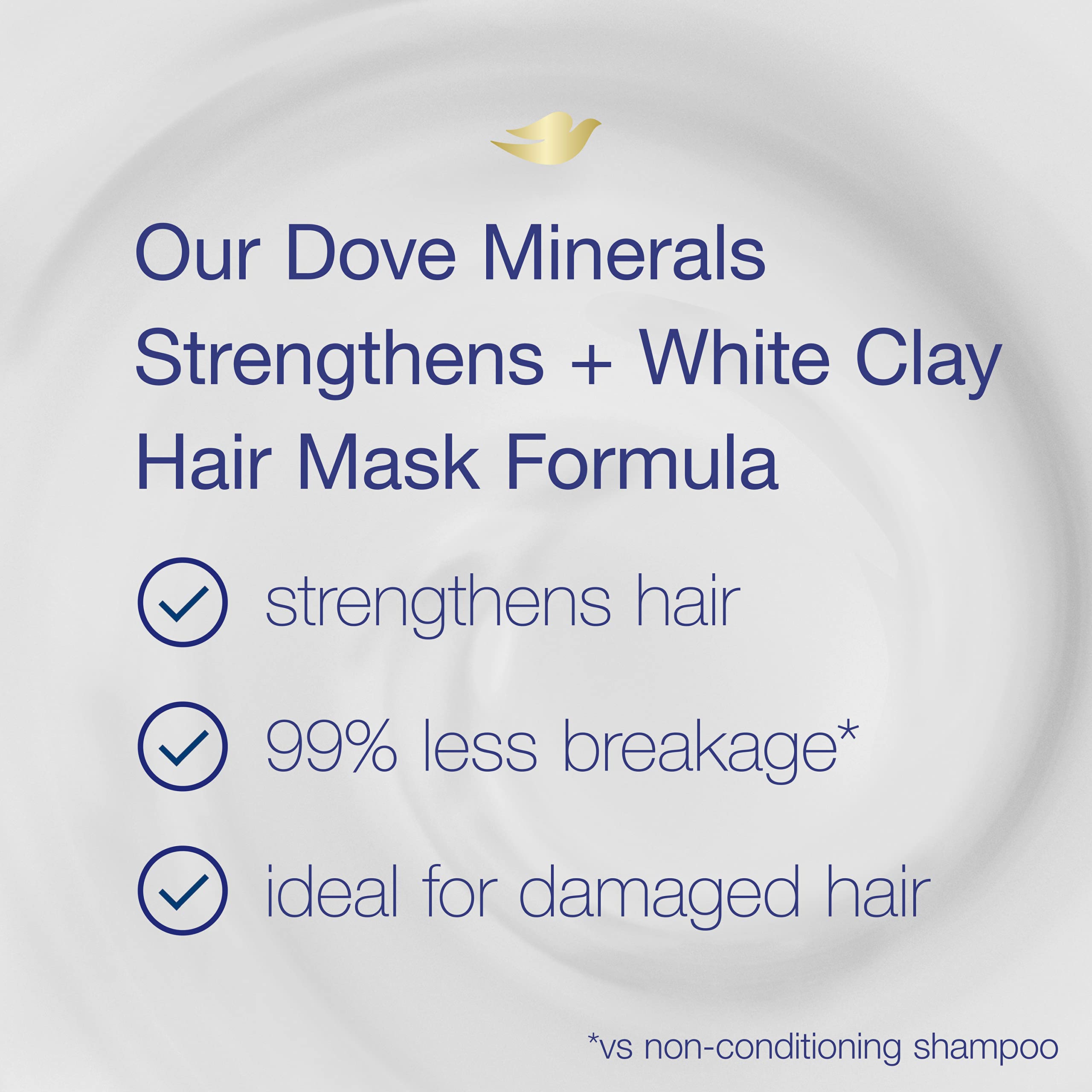 Dove Hair Mask - Strengthening Hair Mask for Damaged Hair and Hair Breakage, Minerals + White Clay, 4 oz, 4 Count