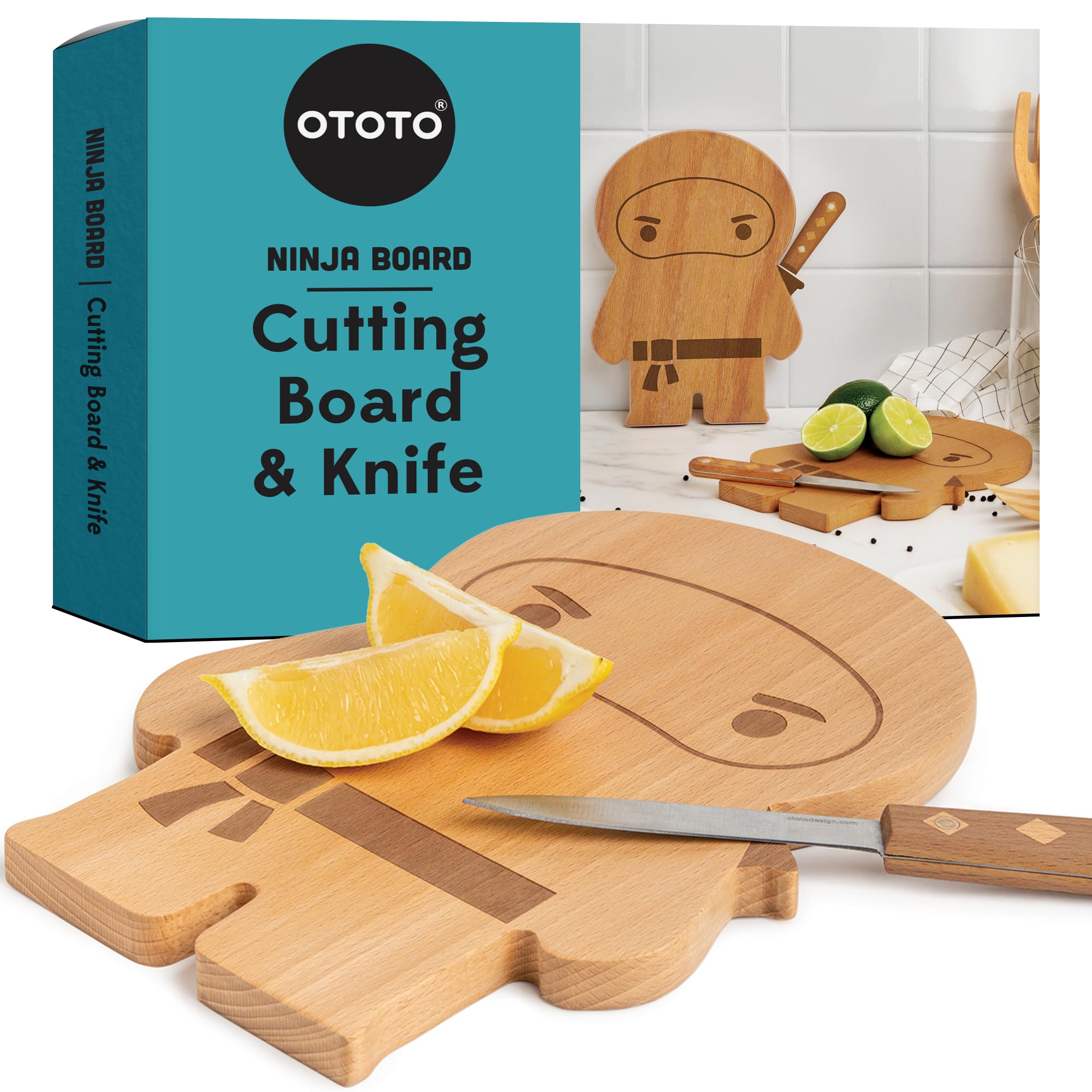 OTOTO Cutting Board - Wooden & Plastic Cutting Boards for Kitchen, Fun - View 10
