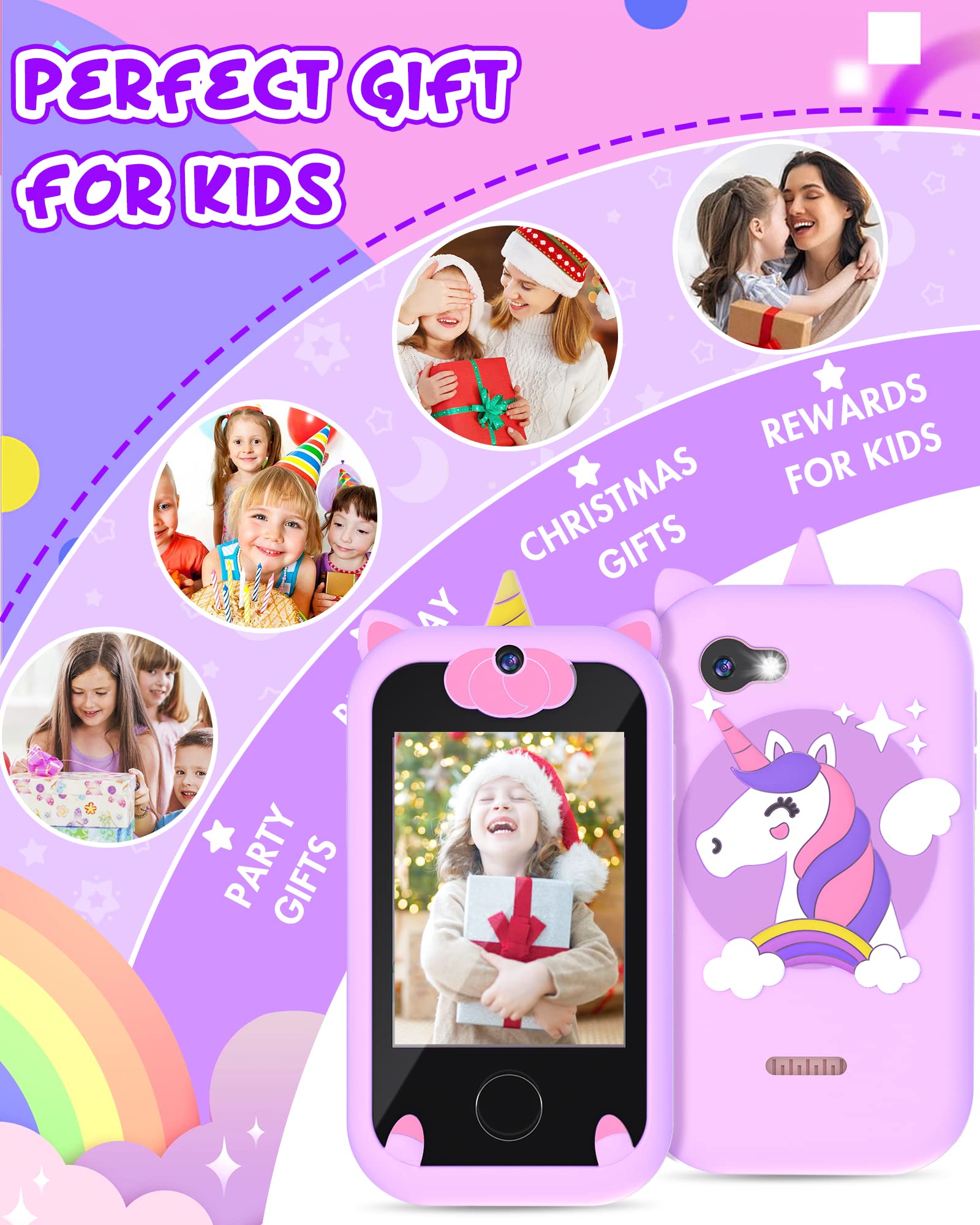 Joozfee Kids Smart Phone for Girls Unicorns Gifts for Girls Toys 8-10 Years Old - Joozfee Official Product View 7