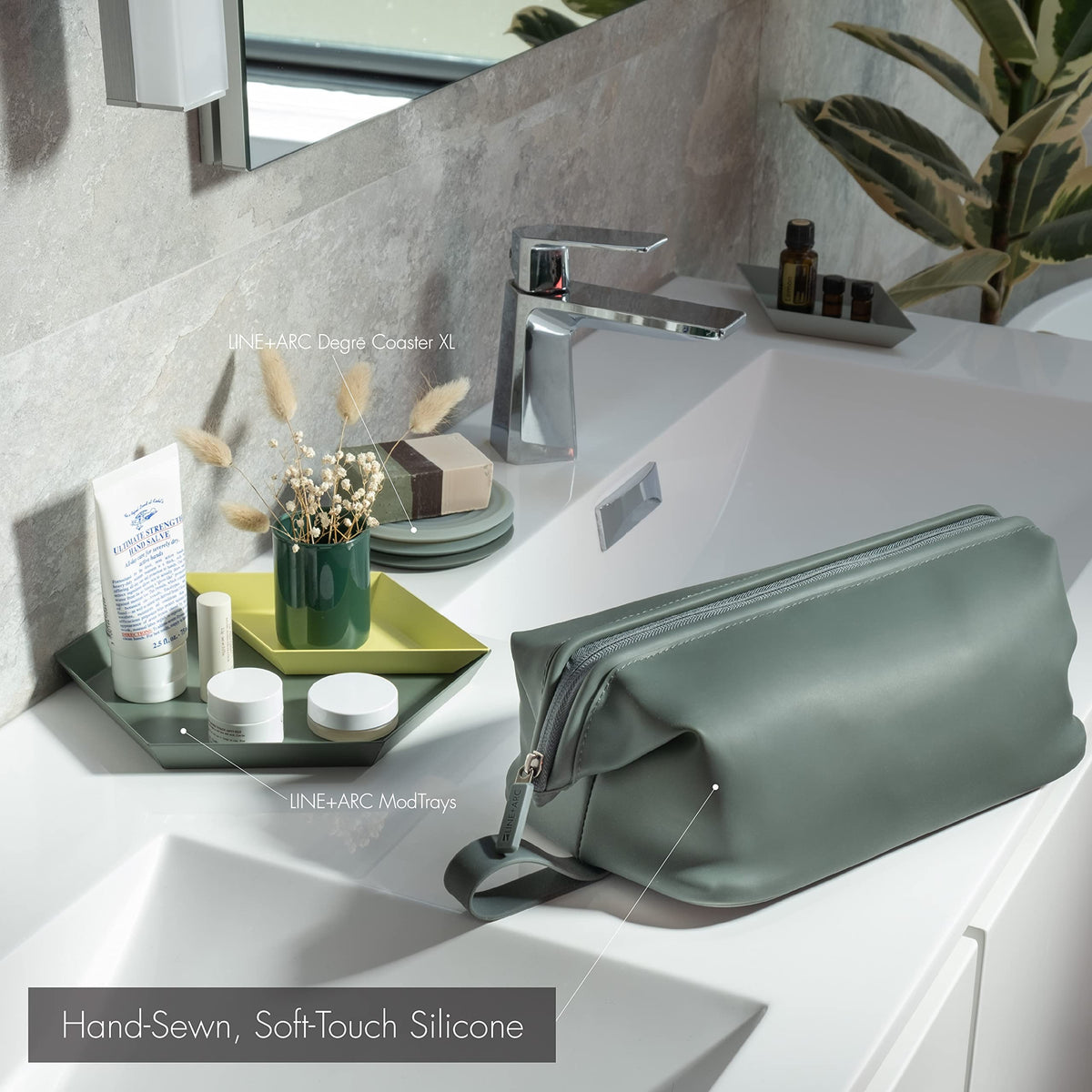 LINE ARC Easy to Clean Silicone Dopp Kit Toiletry Bag Arctic - LINE+ARC Official Imagery - 3