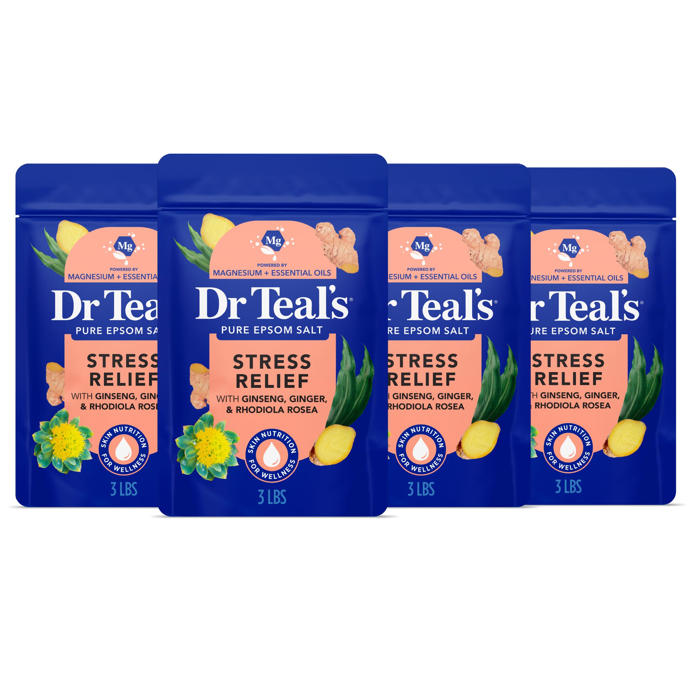 Dr Teal's Epsom Salt Stress Relief Soak with Ginseng & Ginger