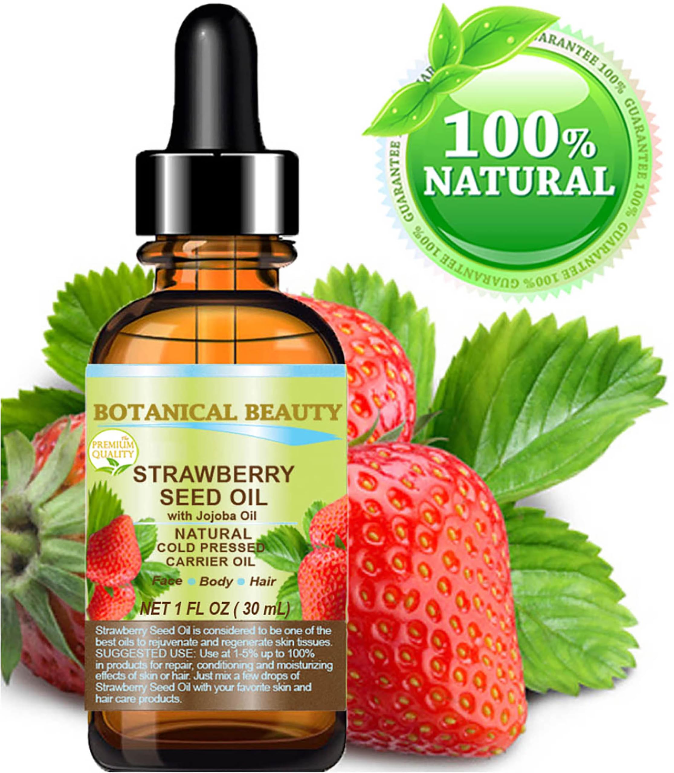 Botanical Beauty STRAWBERRY SEED OIL 100% Pure Natural Moisturizer. Cold - Botanical Beauty Official Product View 8