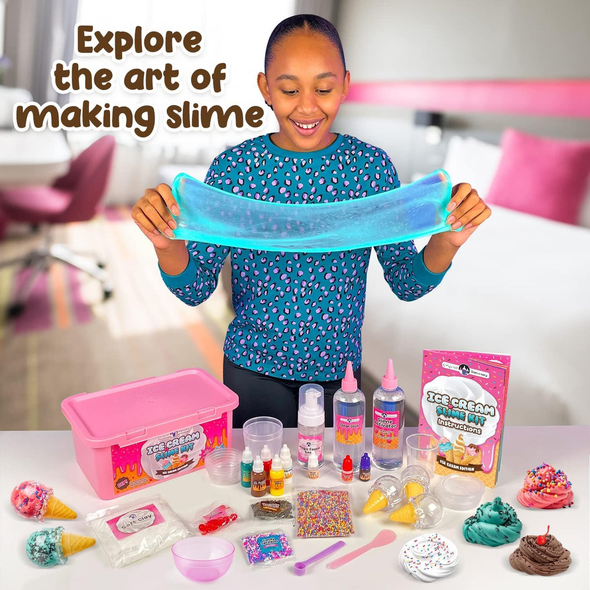 Original Stationery Ice Cream Slime Kit for Girls Toys DIY - Original Stationery Official Imagery - 3
