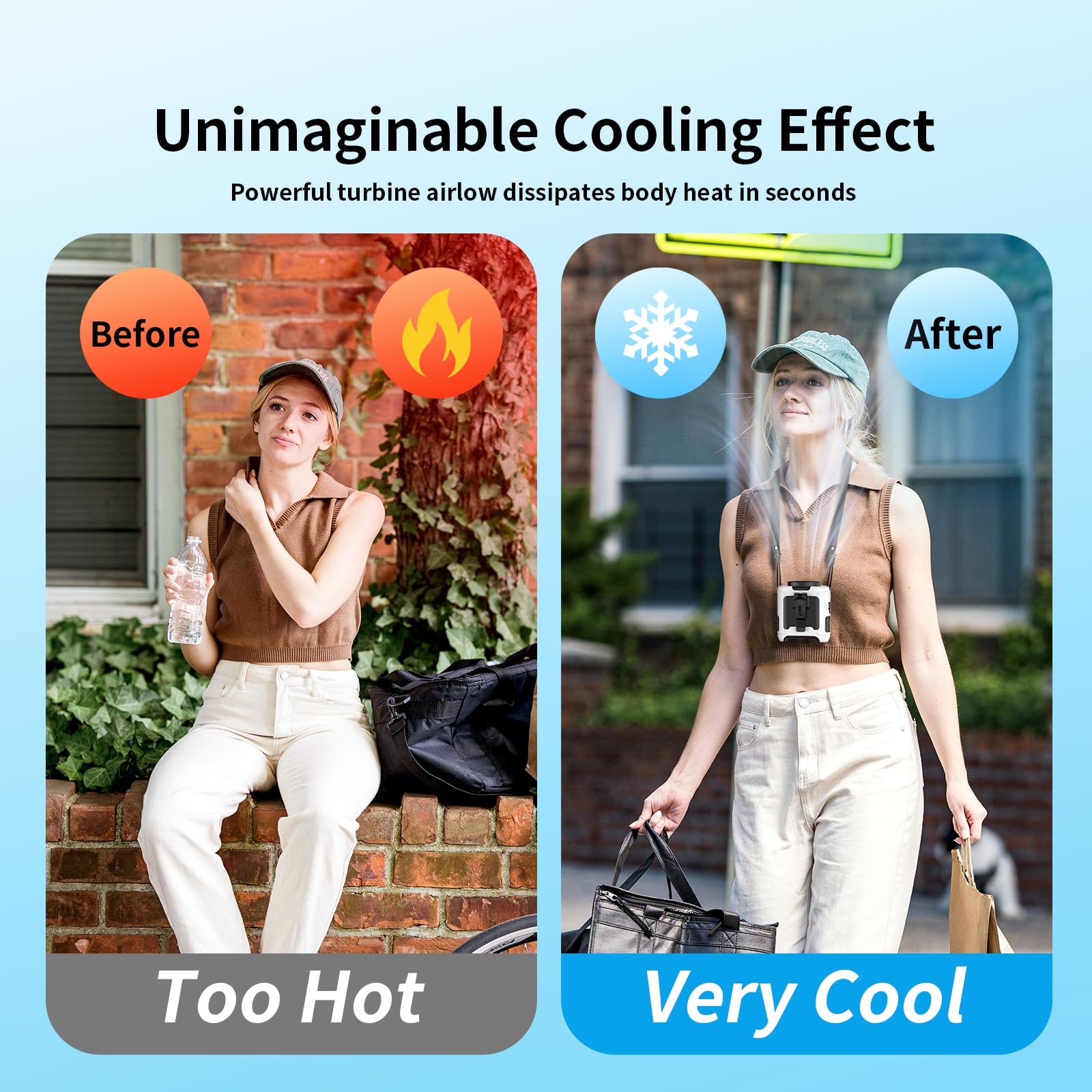 Socool fan Socool 10000mAh Portable Waist Fan Clip on Wearable Belt Personal Fan - Socool fan Official Product View 9