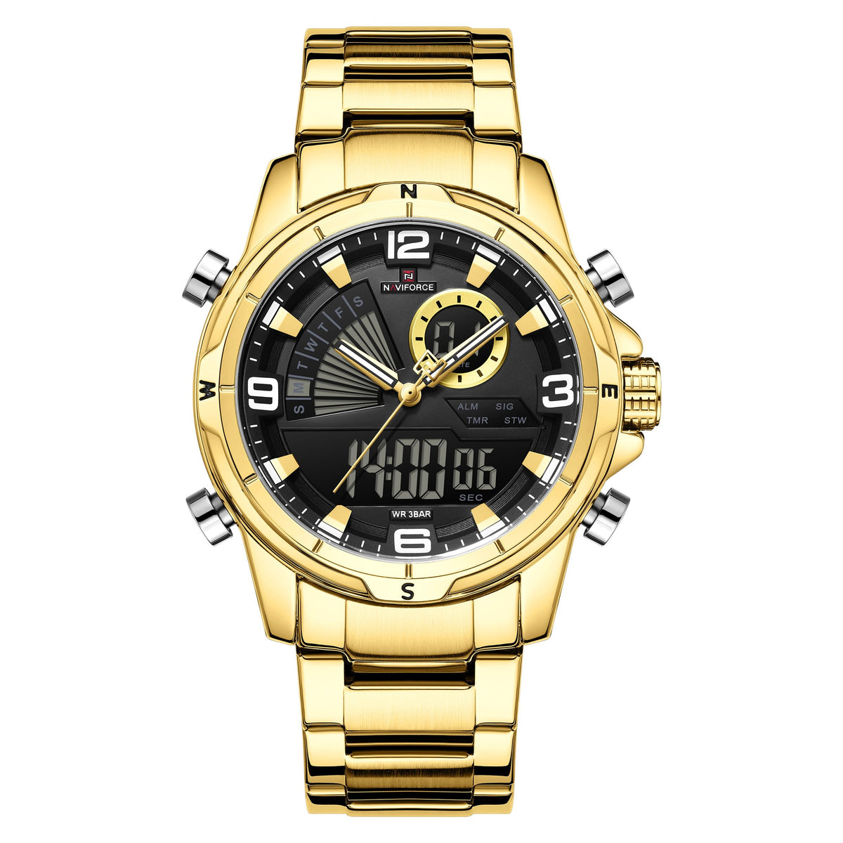 NAVIFORCE Luxury Stainless Steel Analog Digital Watches for - NAVIFORCE Official Imagery - 8