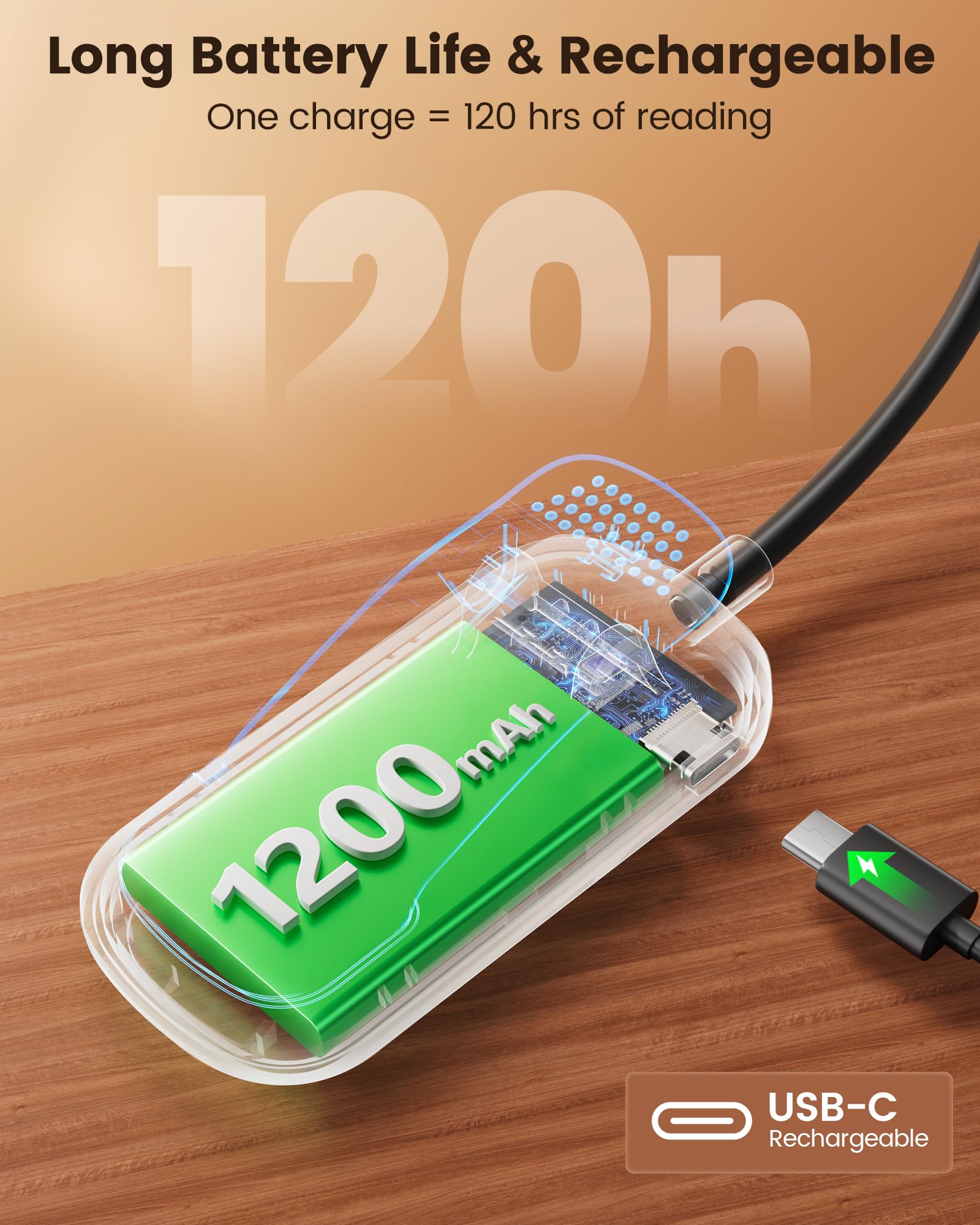 Glocusent 630nm Red Light Reading Light, 26 LED Zero Blue Light B - Glocusent Official Product View 5