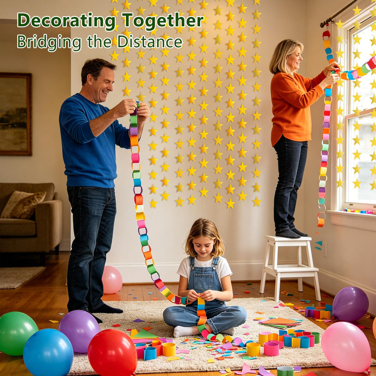 800Pcs Paper Party Decoration Kit 8 Colors Paper Chain - Irosiy Official Imagery - 5