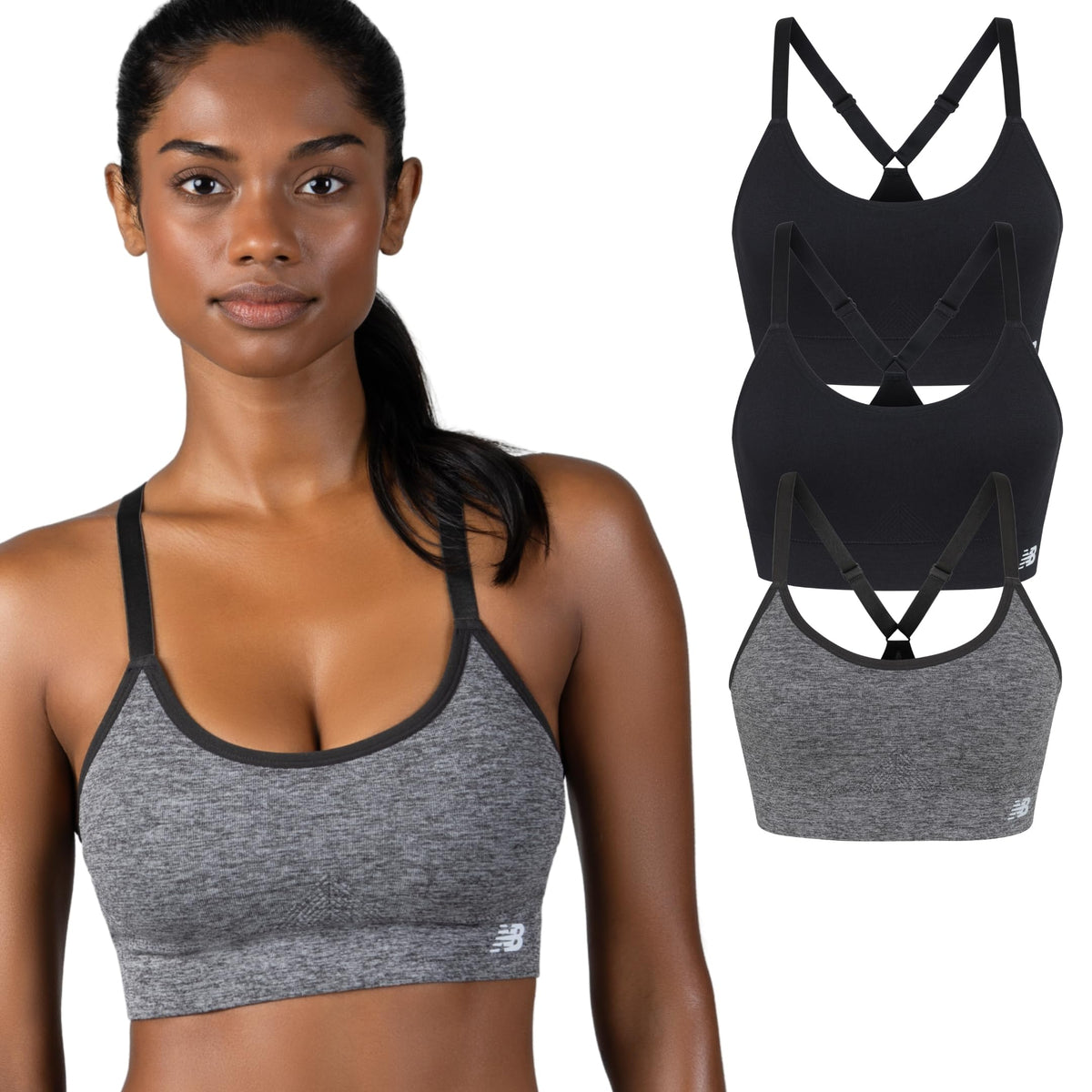 New Balance Women s Sports Bras 3 Pack Seamless Cami - New Balance Official Imagery - 1