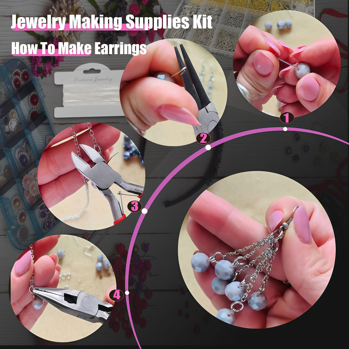 MONVICT Jewelry Making Supplies Kit with Jewelry Making - MONVICT Official Imagery - 8