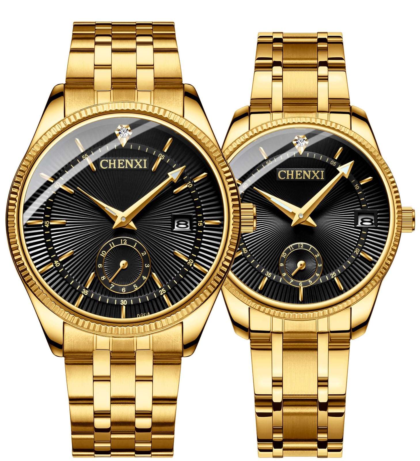 FANMIS Men Luxury Analog Quartz Gold Watch Business Dress - Product Imagery