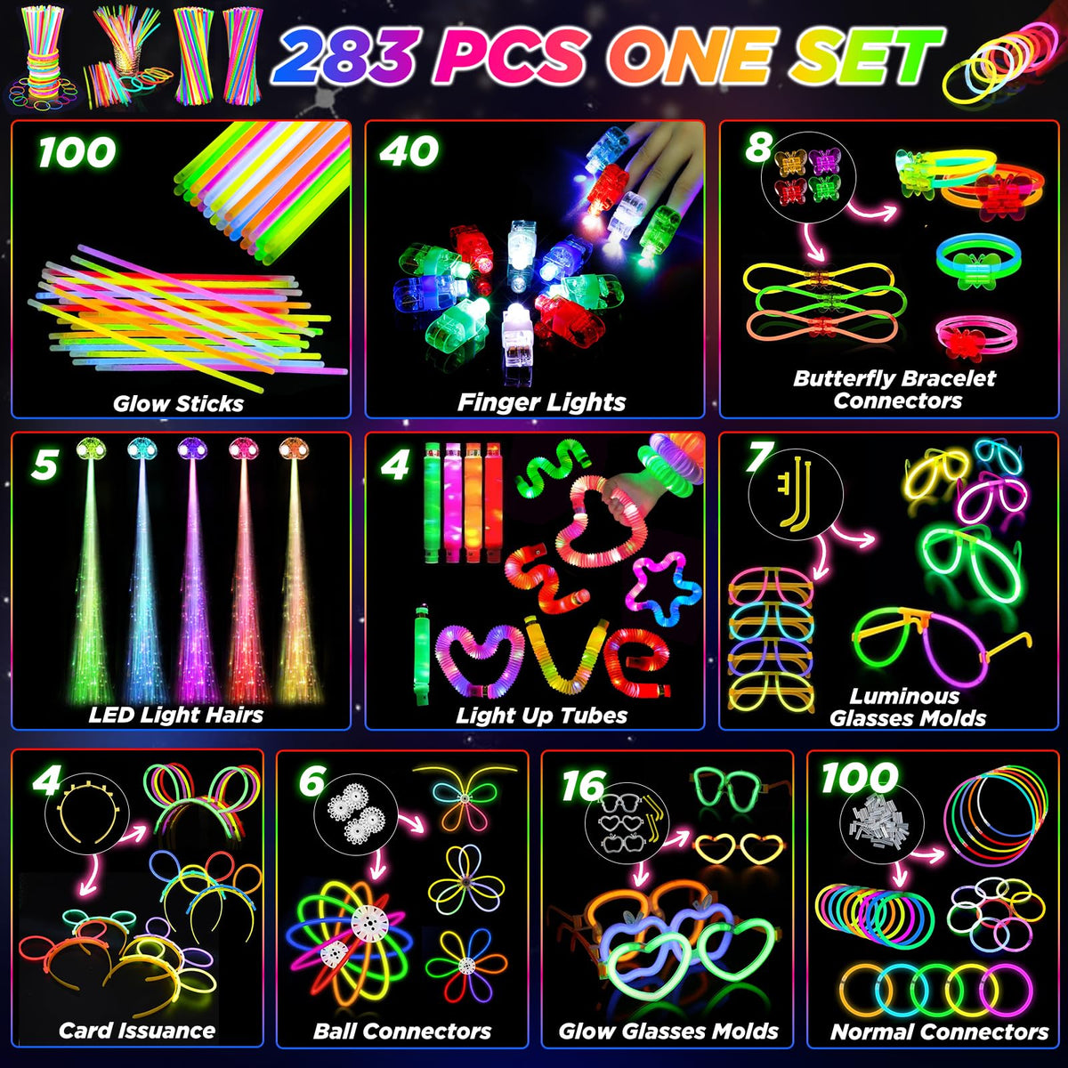SHQDD Party Supplies Glow in the Dark Party Favors for - SHQDD Official Imagery - 6