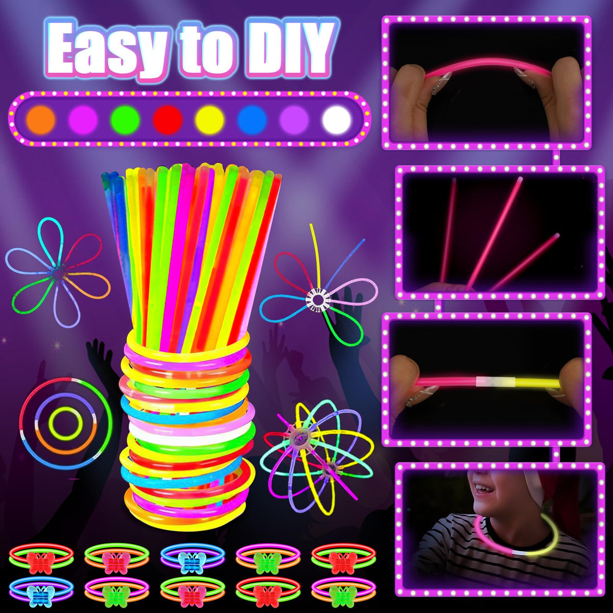 MIBOTE 269PCS Glow in the Dark Party Supplies for Kid Adults - MIBOTE Official Imagery - 7