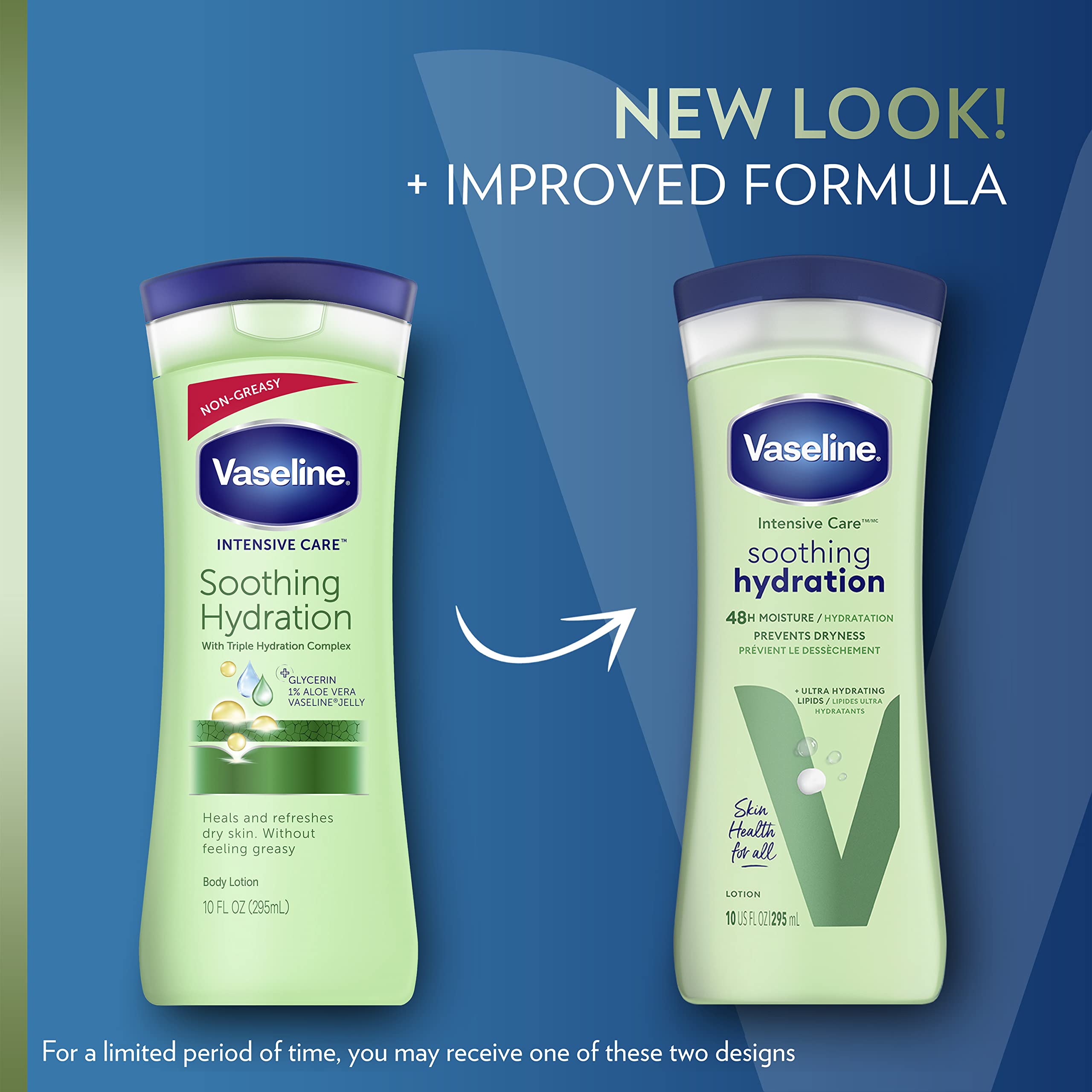 Vaseline Soothing Hydration 2-Pack – Intensive Care Moisturizing Hand and Body Lotion with Aloe, Ultra-Hydrating Lipids, 48 Hours of Moisture, 10 Oz Ea - Elefair Tech Official Product View 4