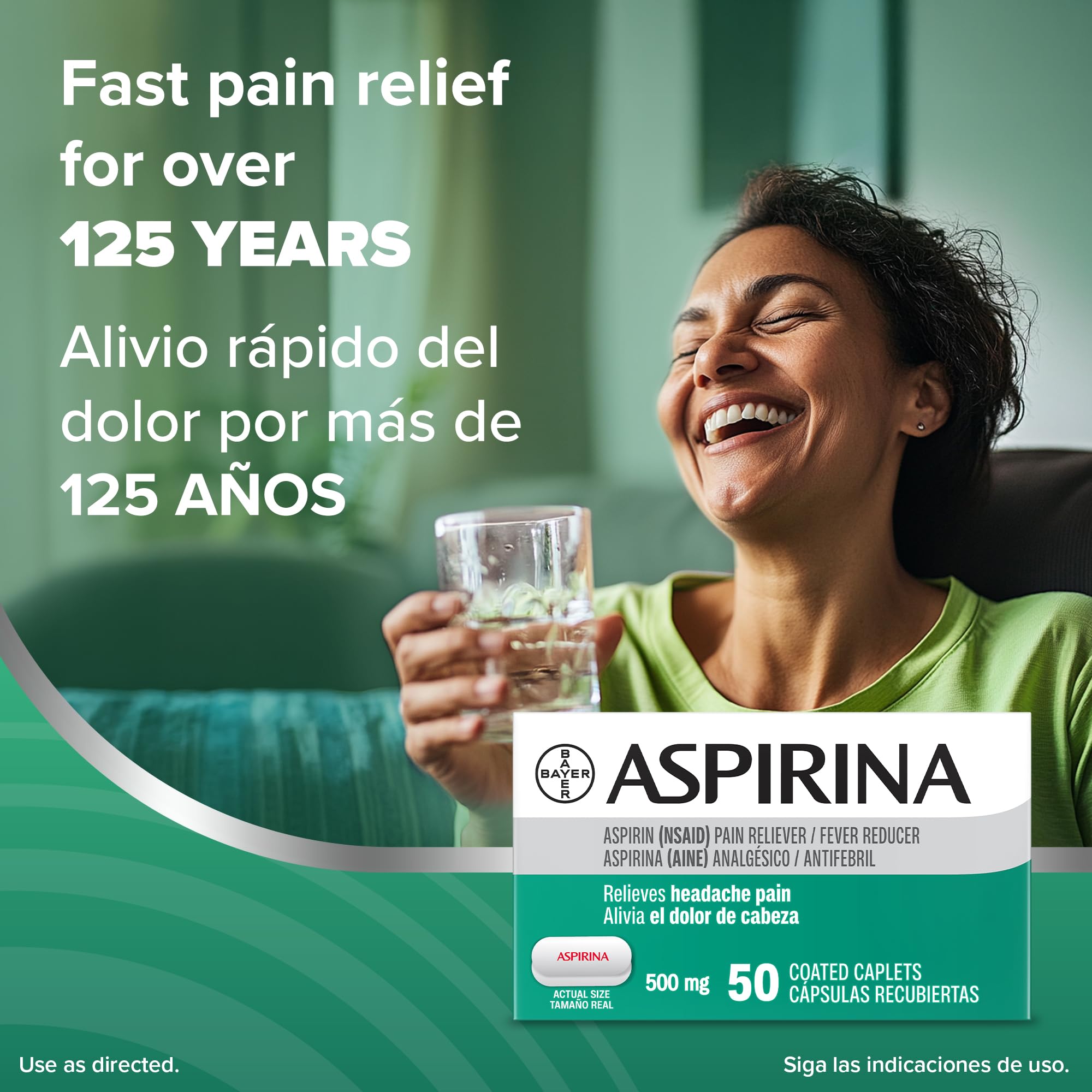 Aspirina Pain Reliever 500mg Aspirin – 50 Count